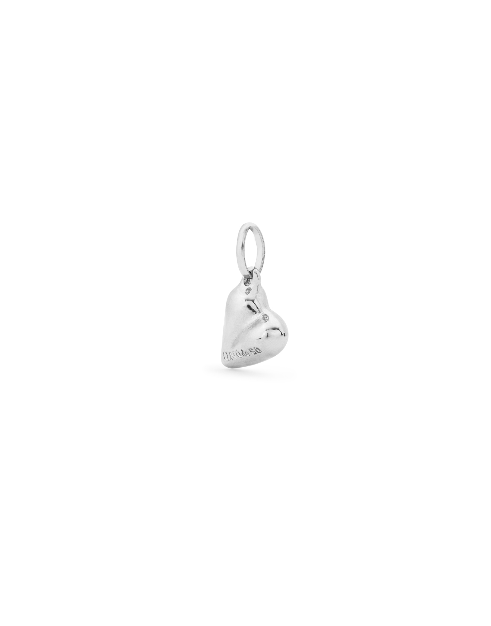 Sterling silver-plated heart shaped charm, Silver, large image number null
