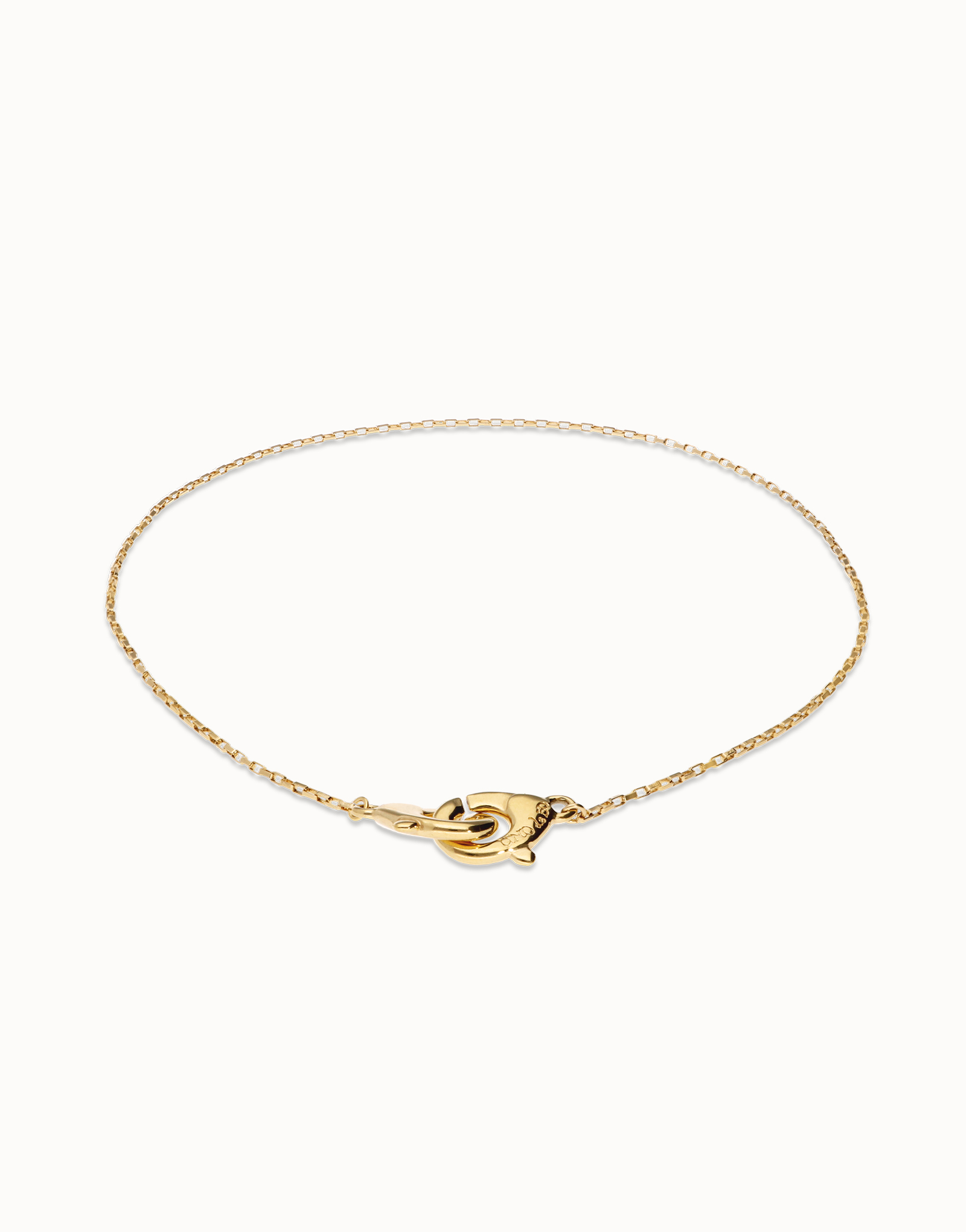 Necklace with interlaced carabiner detail, Golden, large thumbnail