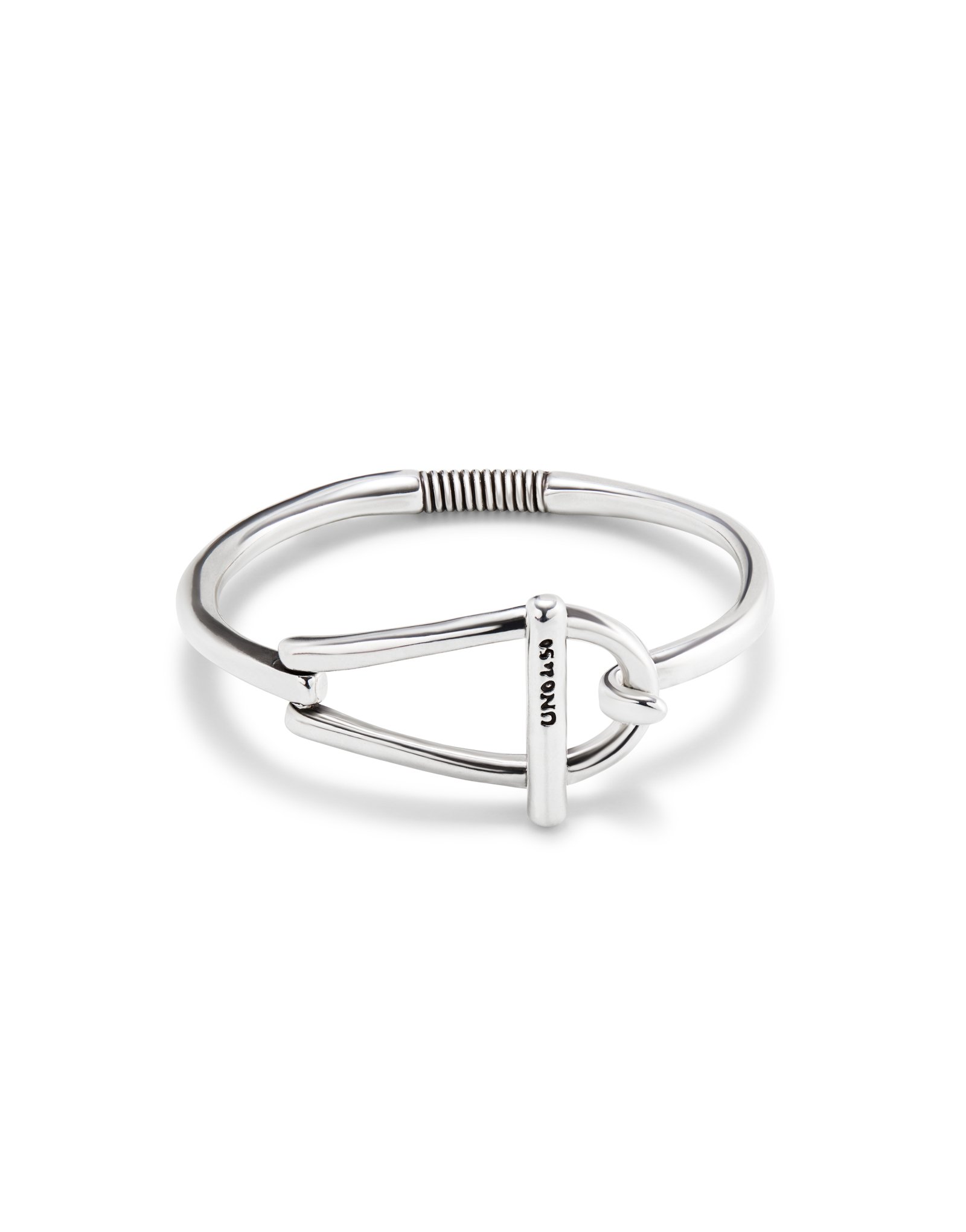 Bracciale rigido placcato argento Sterling maglia media e molla interna, Argent, large image number null