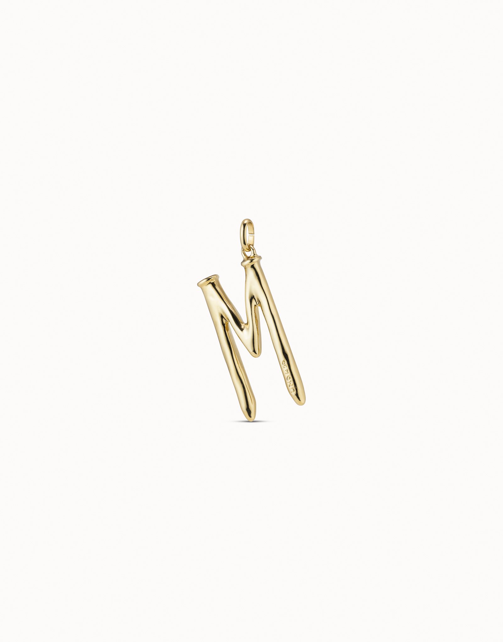 18K gold-plated letter M pendant, Golden, large image number null