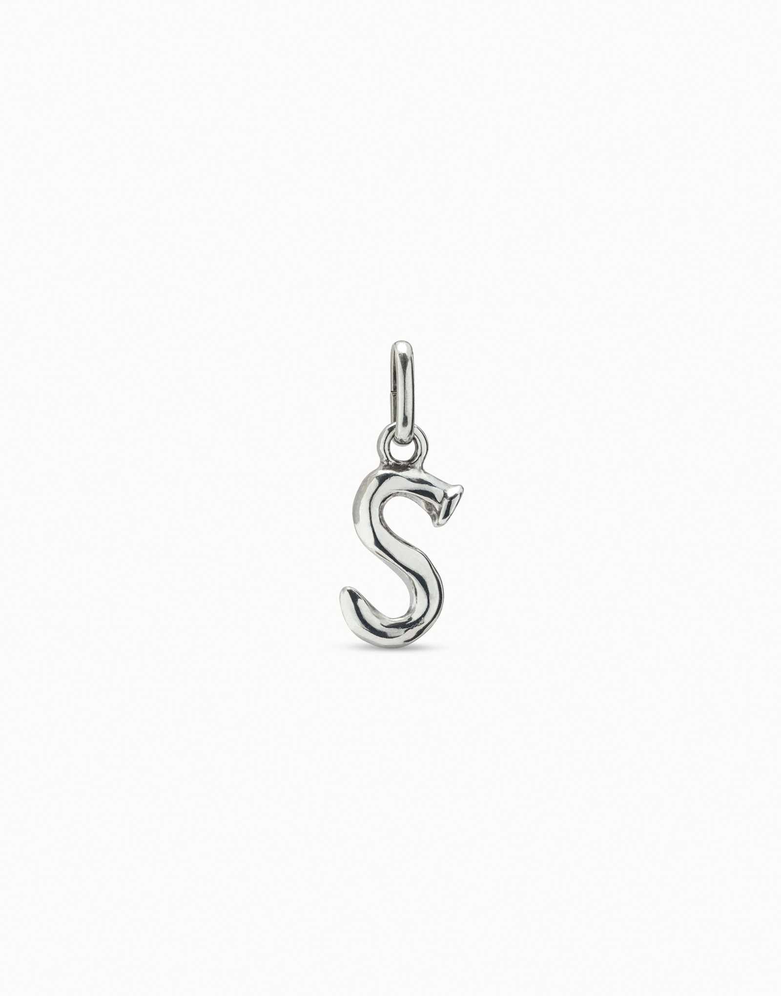 Charm placcato argento Sterling a forma di lettera S, Argent, large image number null