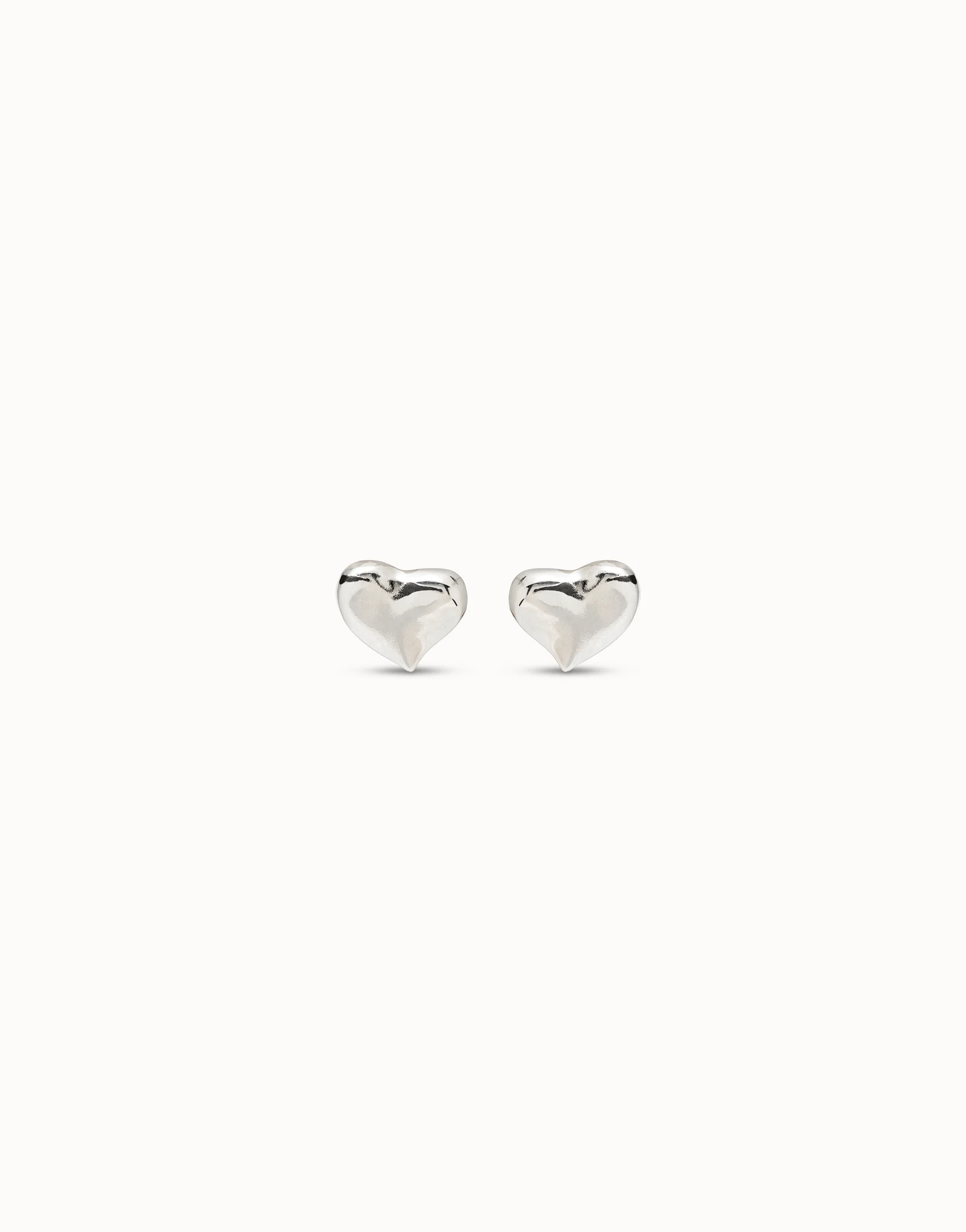 Sterling silver-plated medium sized heart shaped earrings, Silver, large image number null