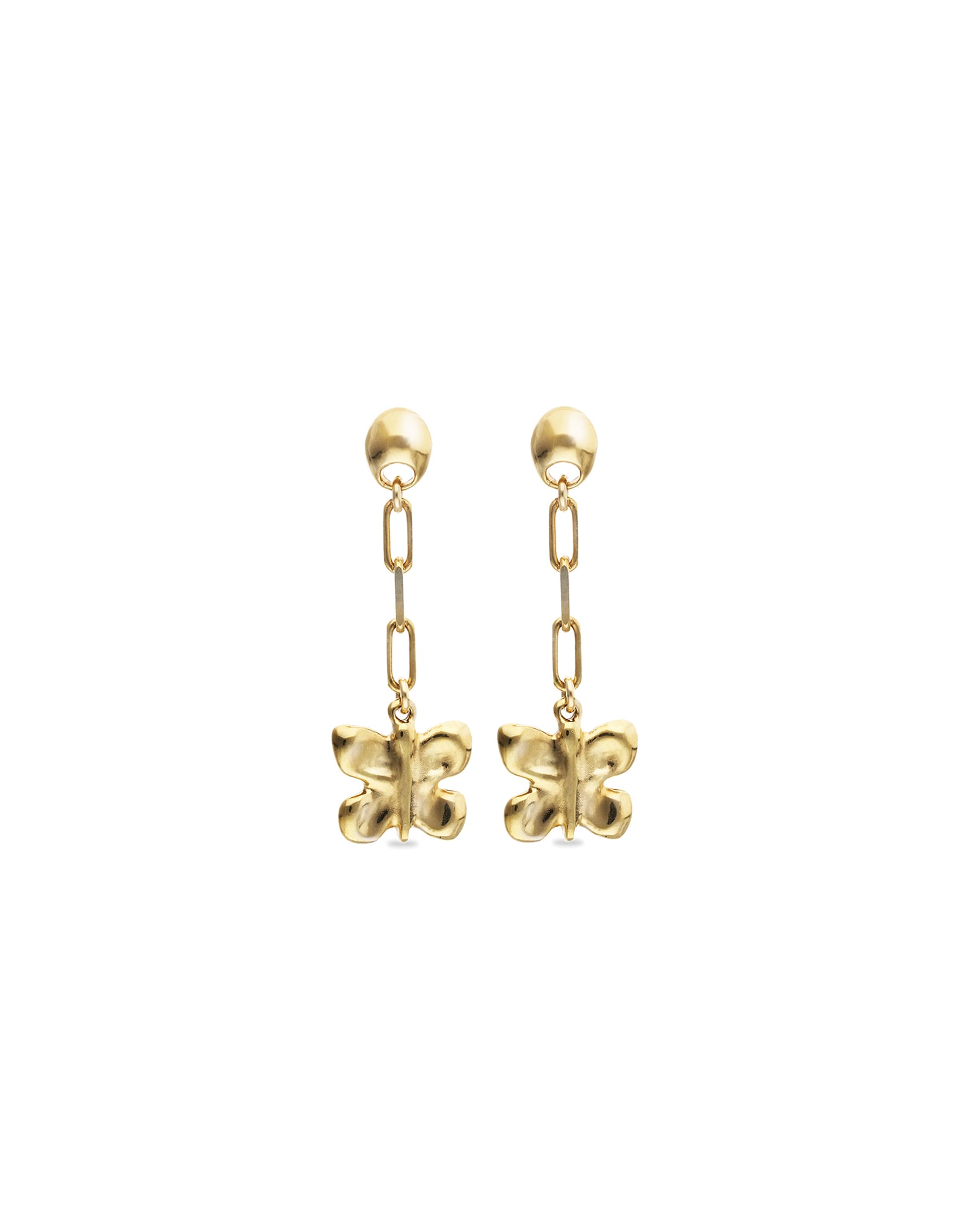 Drop earrings with a butterfly-shaped ornament
