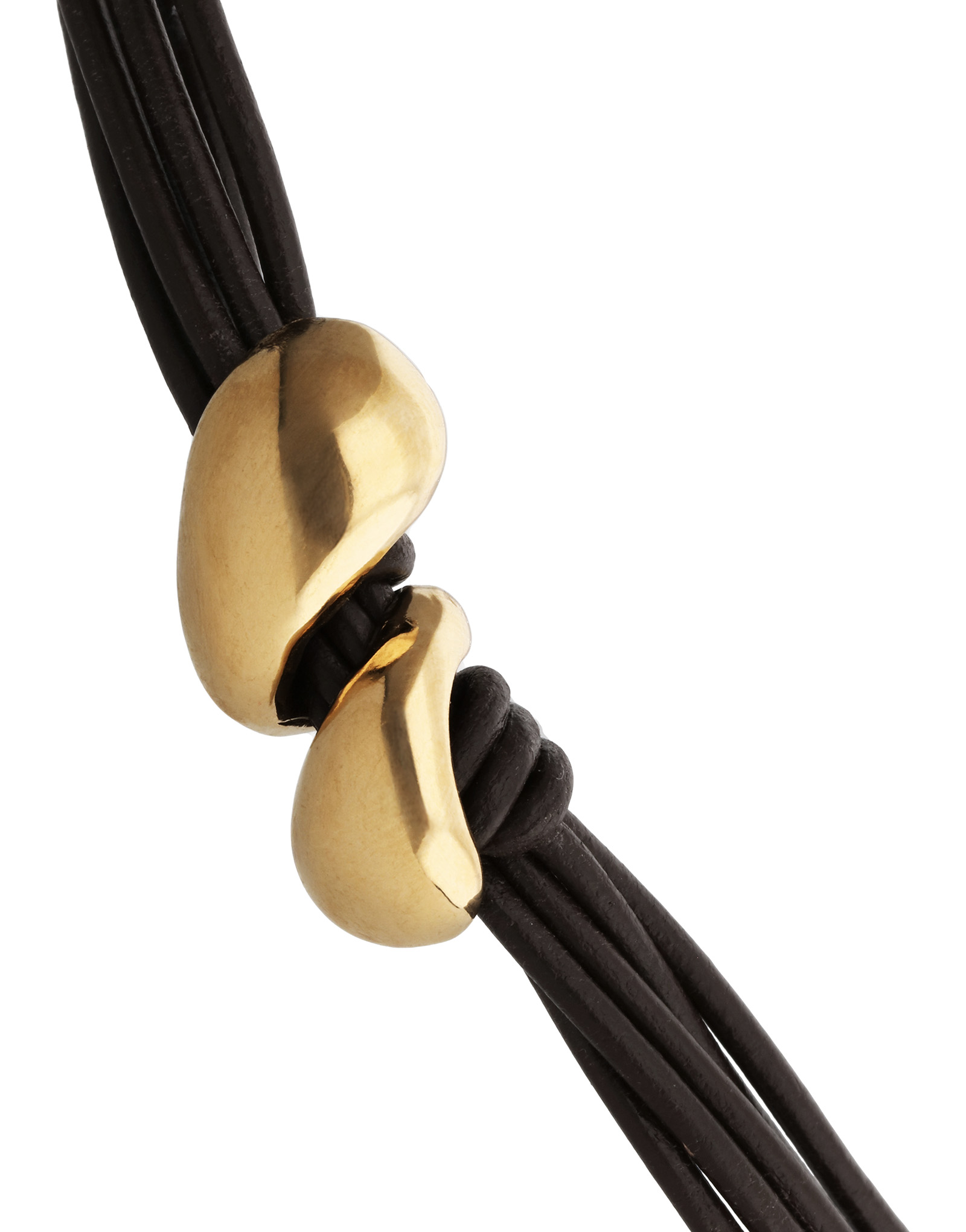 Leather bracelet with two drops