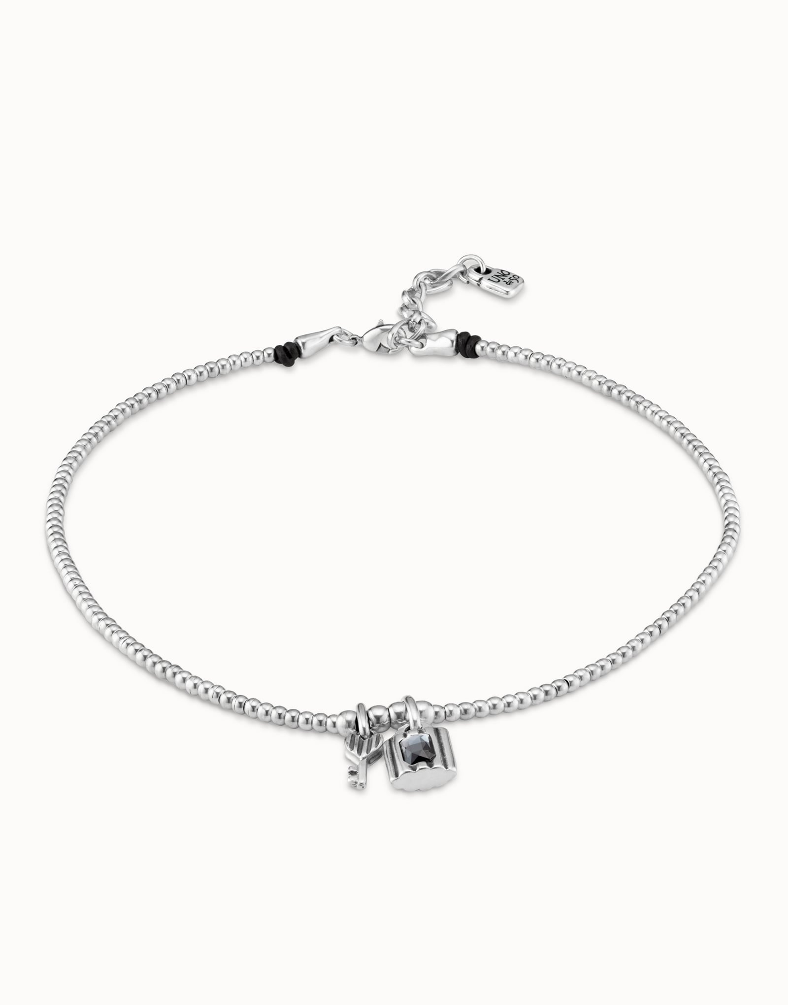 Colgante de plata con 2 charms de llave y candado
