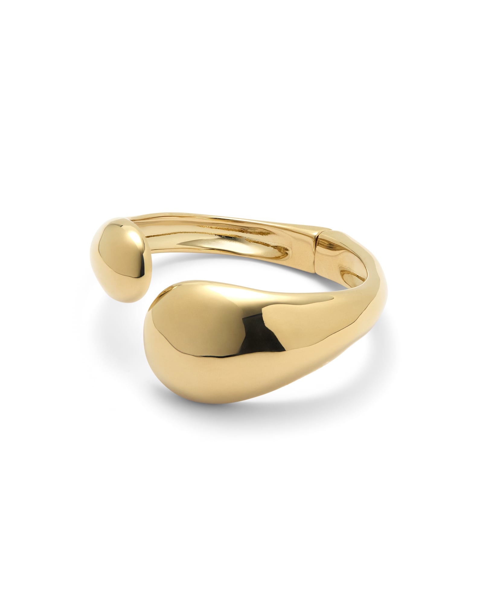 Bangle bracelet with two irregular drops