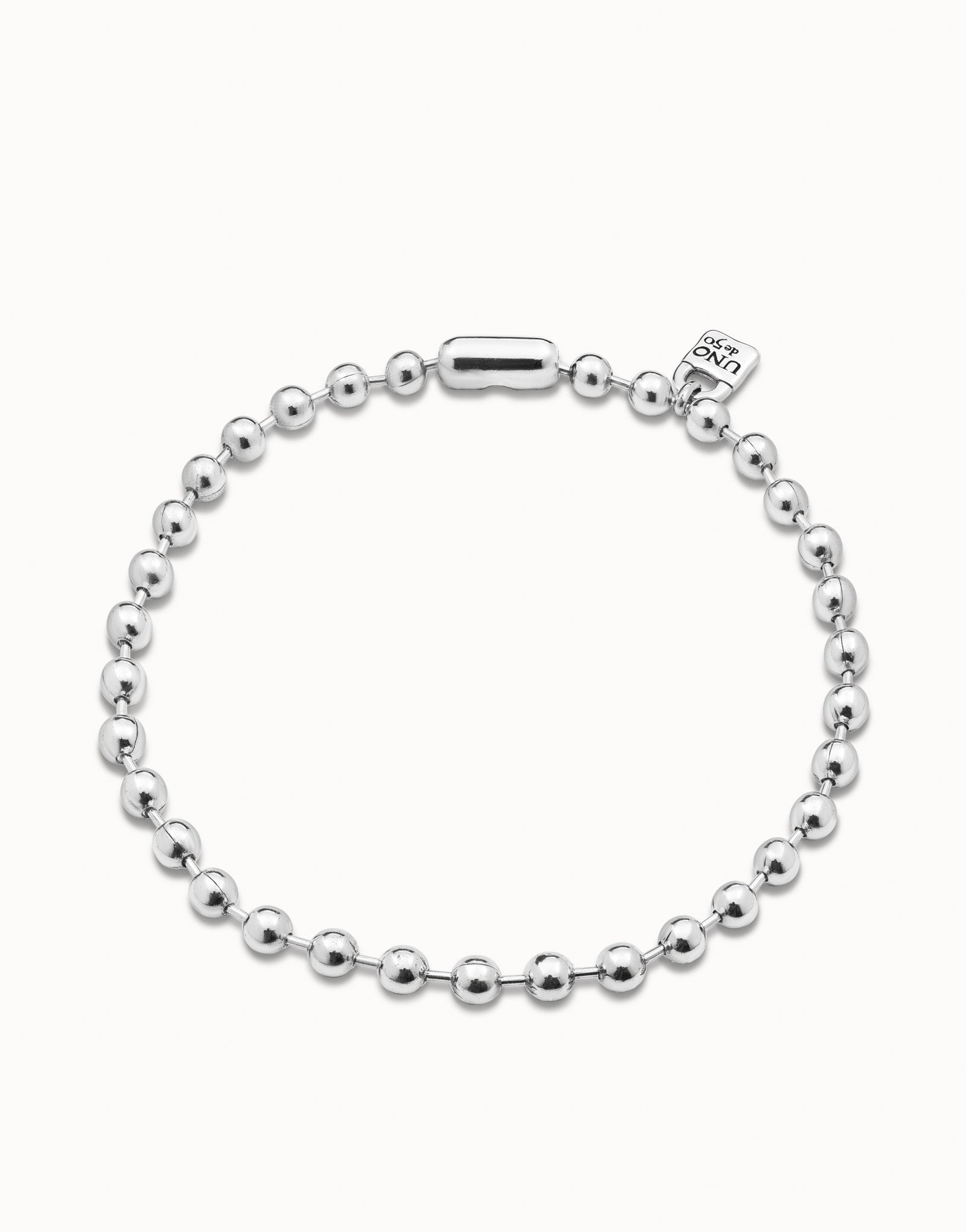 Sterling silver-plated bead necklace, Silver, large image number null