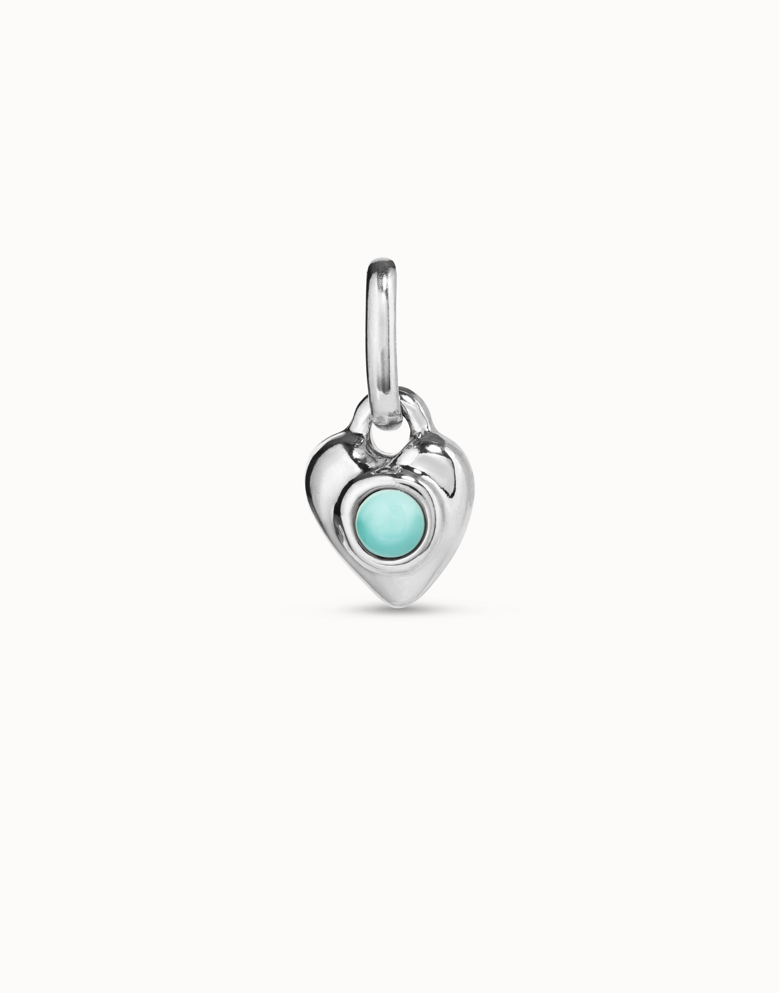 Charm placcato argento Sterling a forma di cuore e cristallo di Murano, Argent, large image number null