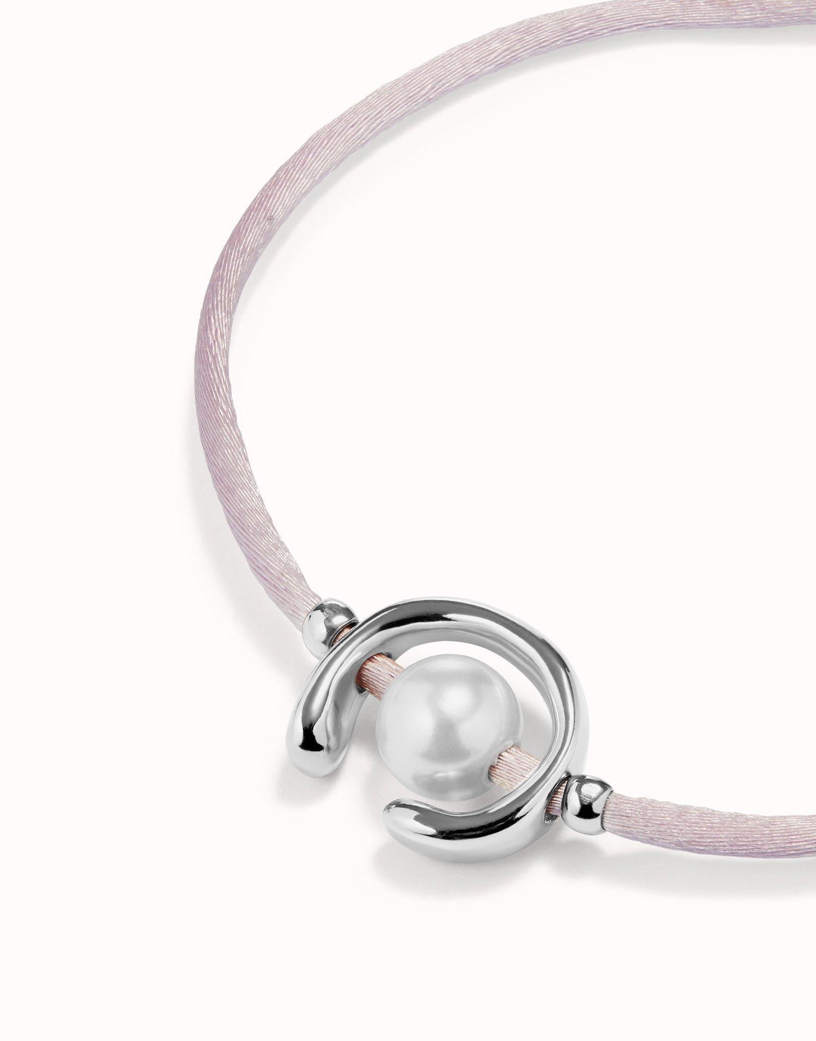 Lilac cord bracelet with a pearl UNOde50 Greece