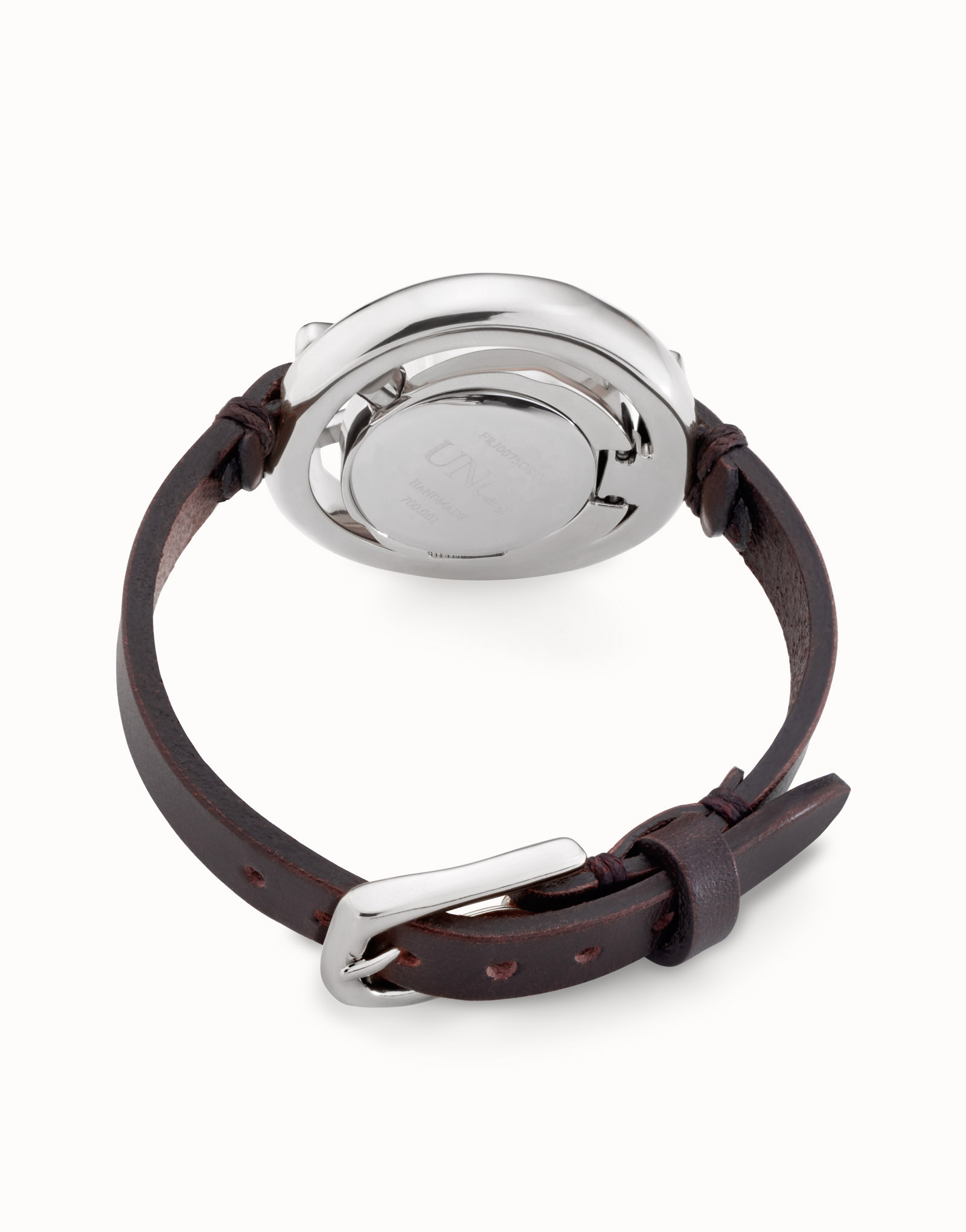 Montre plaquée or 18 carats avec bracelet en cuir noir, sphère ronde avec topazes, Argent, large image number null