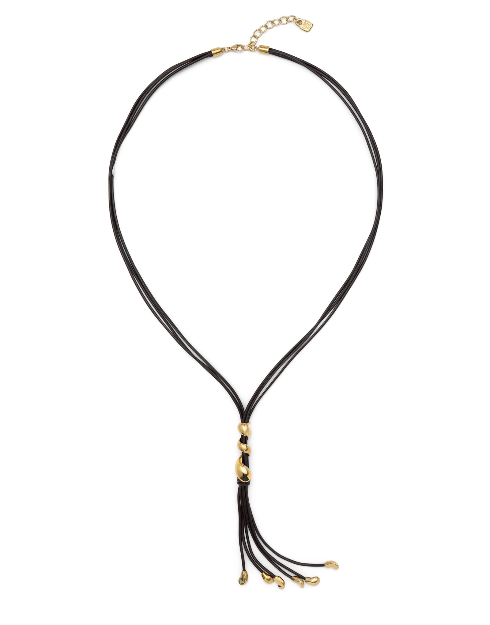 Long leather necklace with a spiral