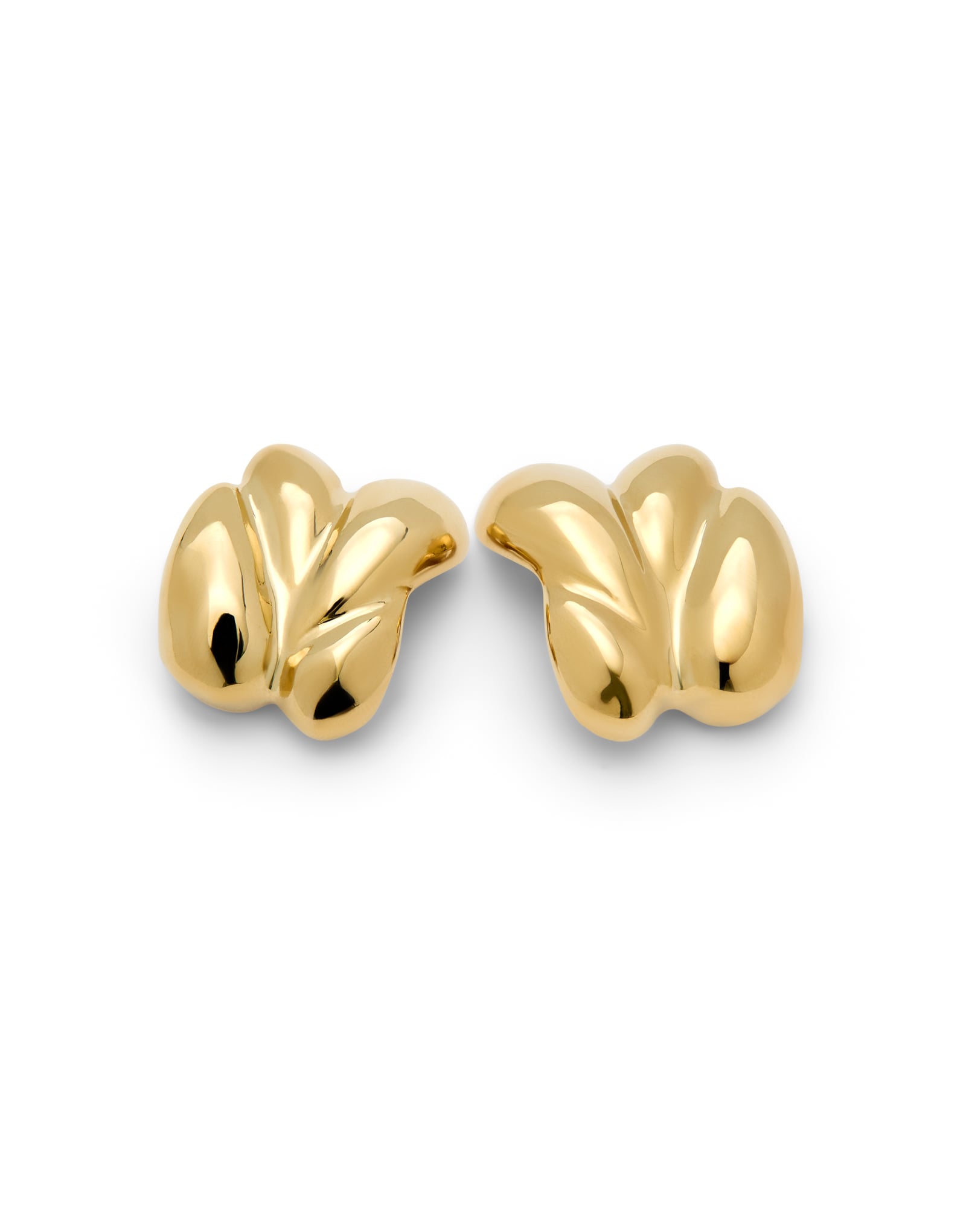 Pendientes ba&ntilde;ados en oro con gotas entrelazadas