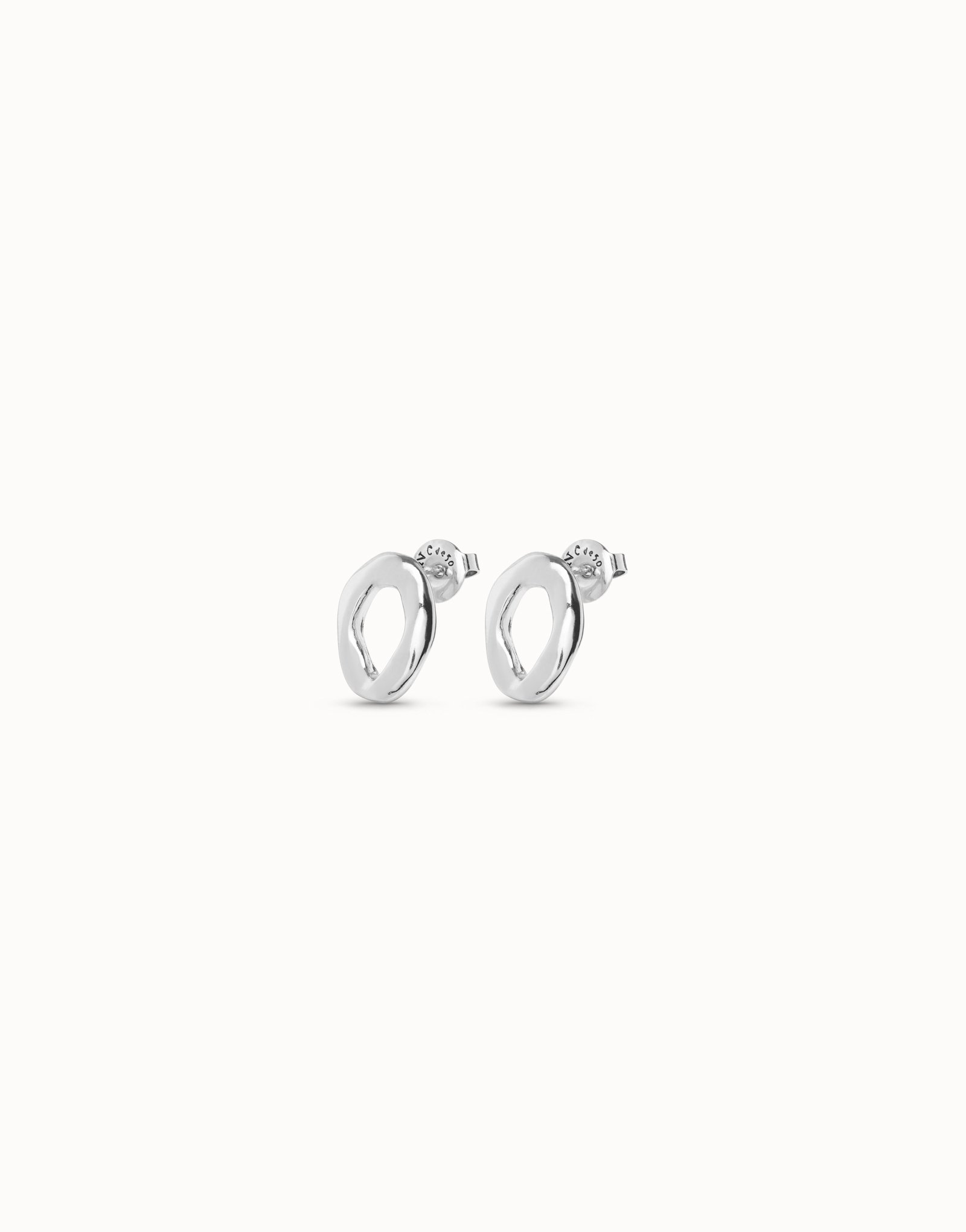 Boucles d’oreilles plaquées argent en forme de maillon, Argent, large image number null