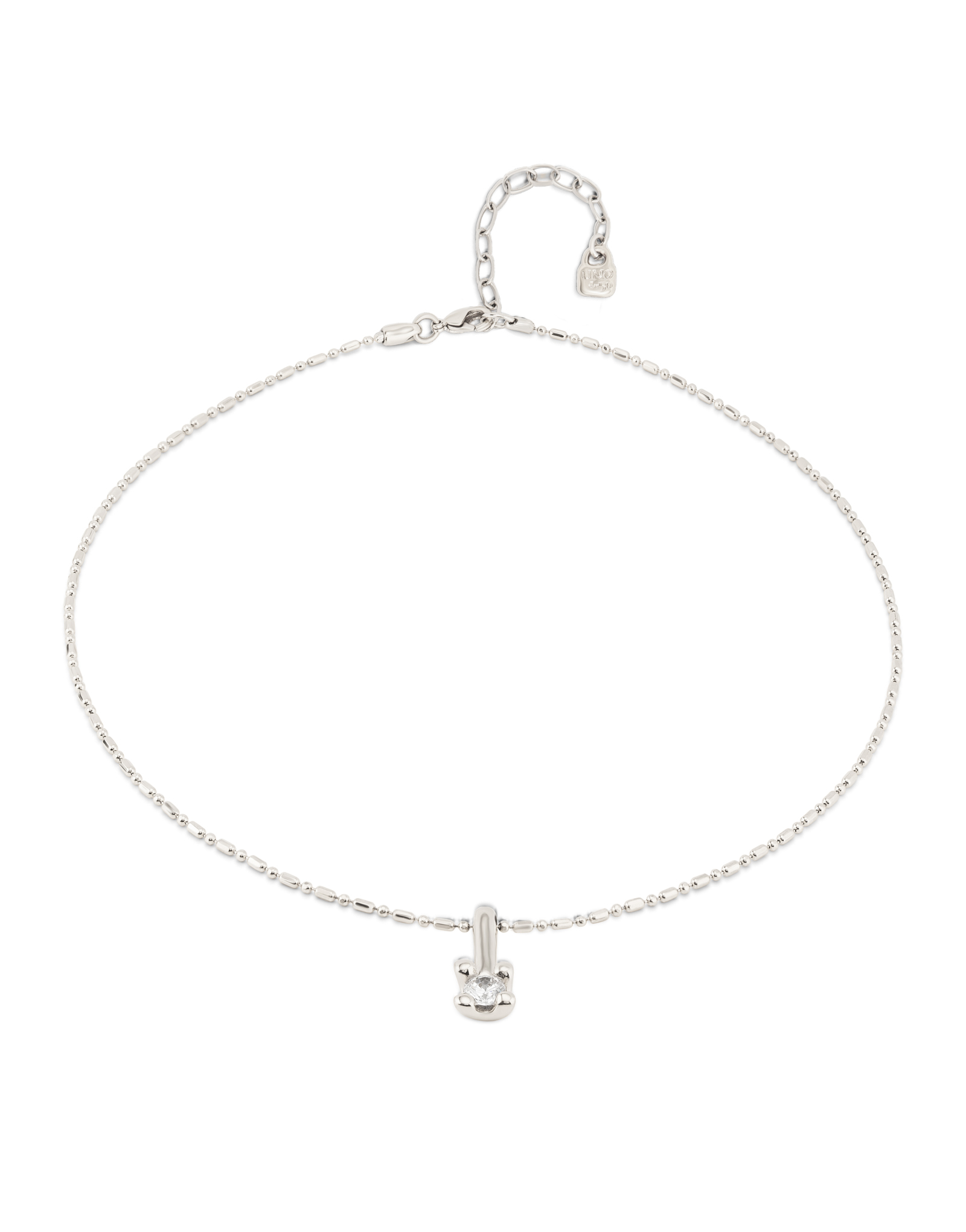 Collier plaqué argent et zircon central blanc, Argent, large image number null