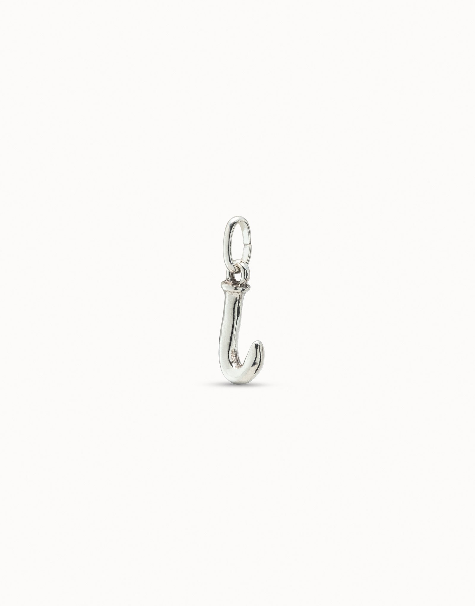 Sterling silver-plated letter J charm, Silver, large image number null