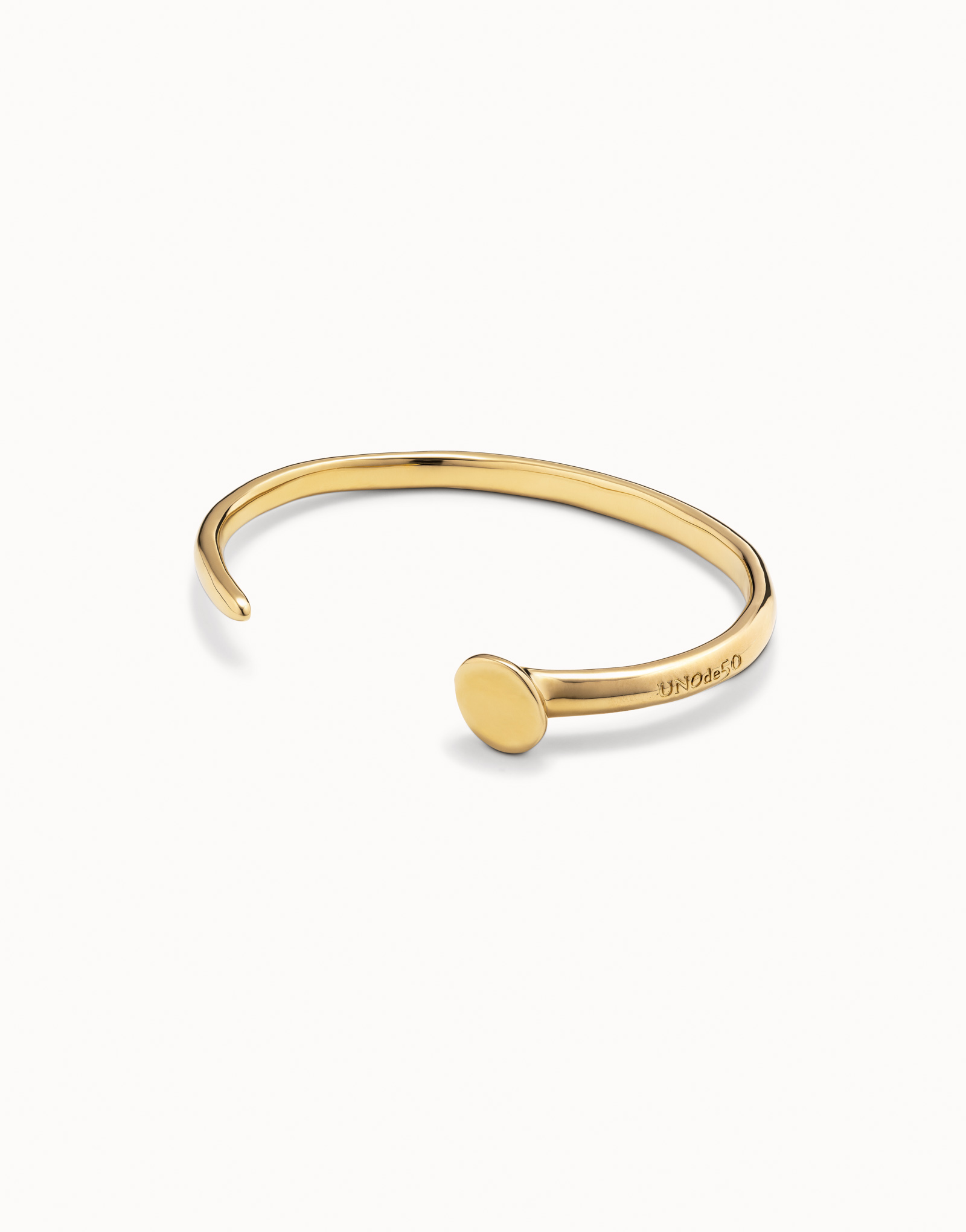 18K gold-plated nail shaped bracelet, Golden, large image number null