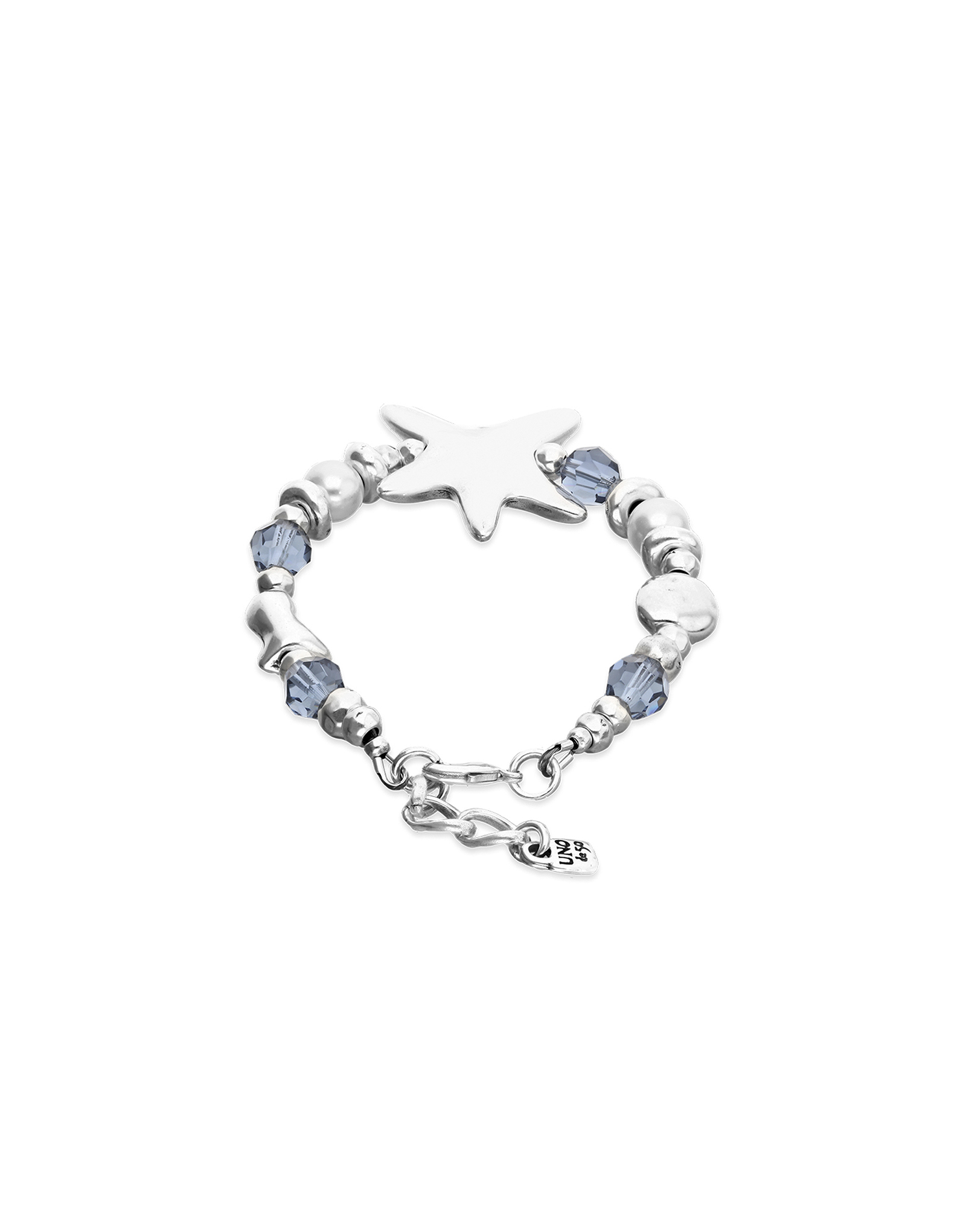 Elastic bracelet with blue crystals and starfish