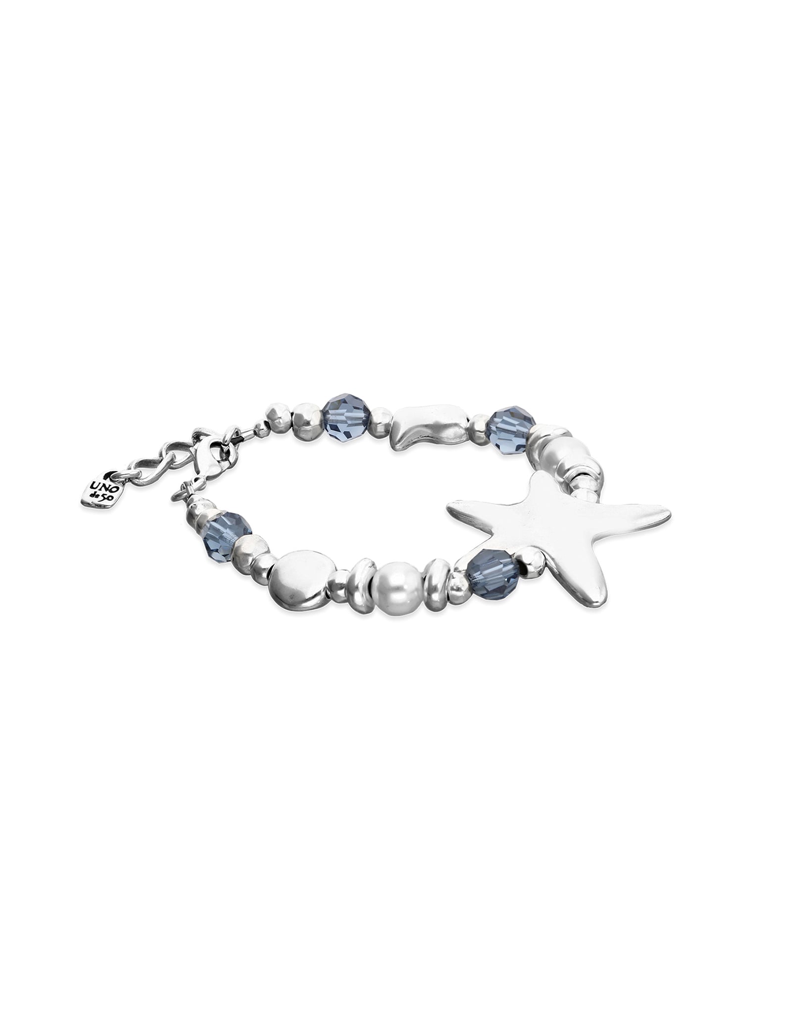 Elastic bracelet with blue crystals and starfish