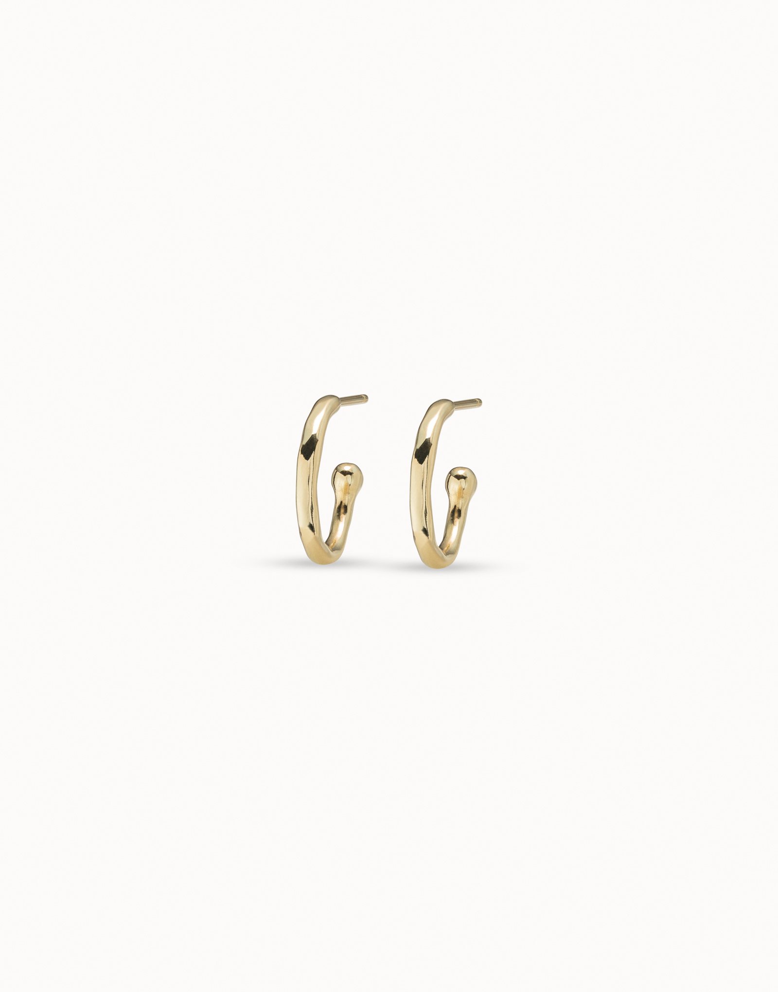 18K gold-plated hoop shaped earrings, Golden, large image number null