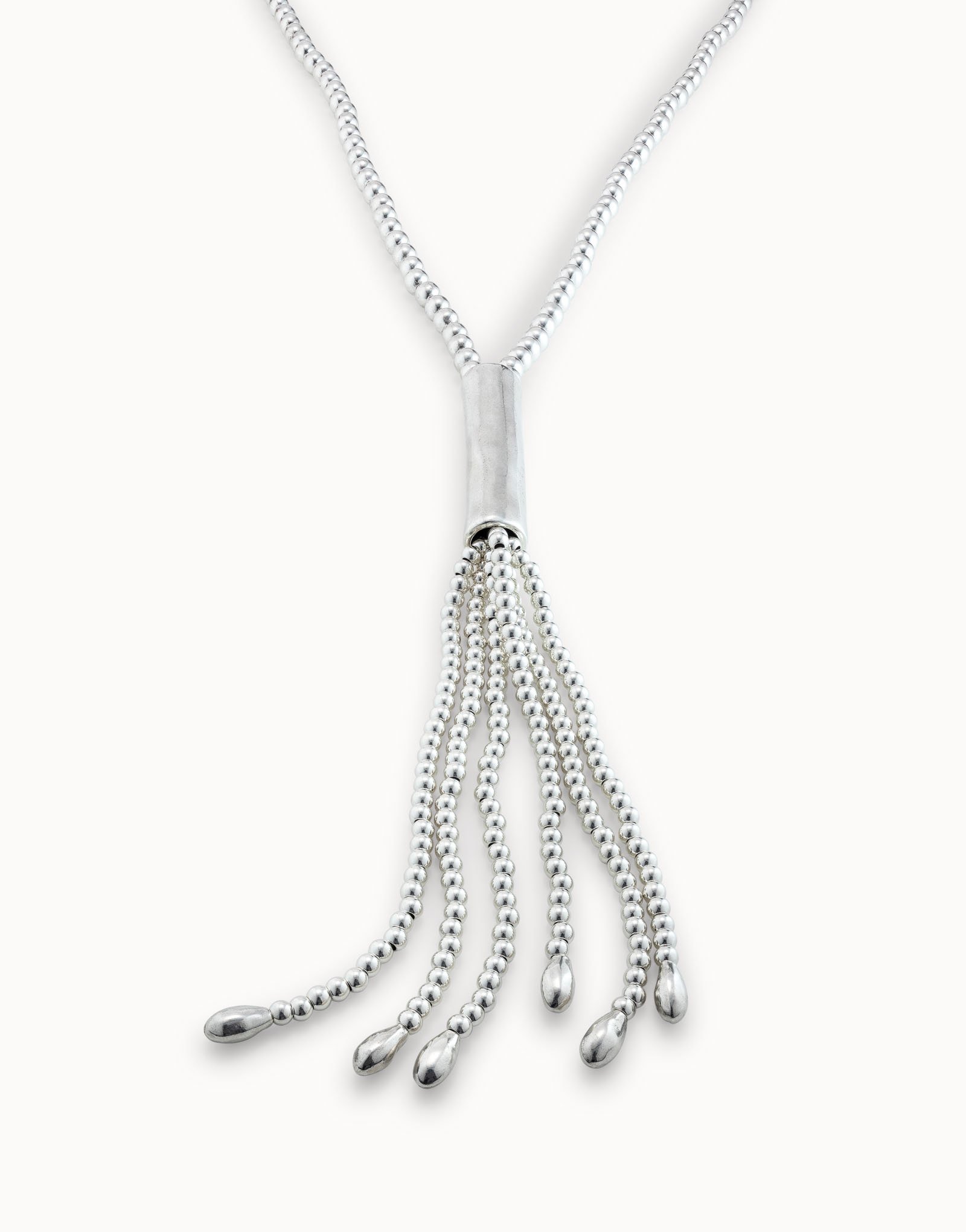 Sterling silver-plated whip necklace Clásicos collection, Silver, large image number null