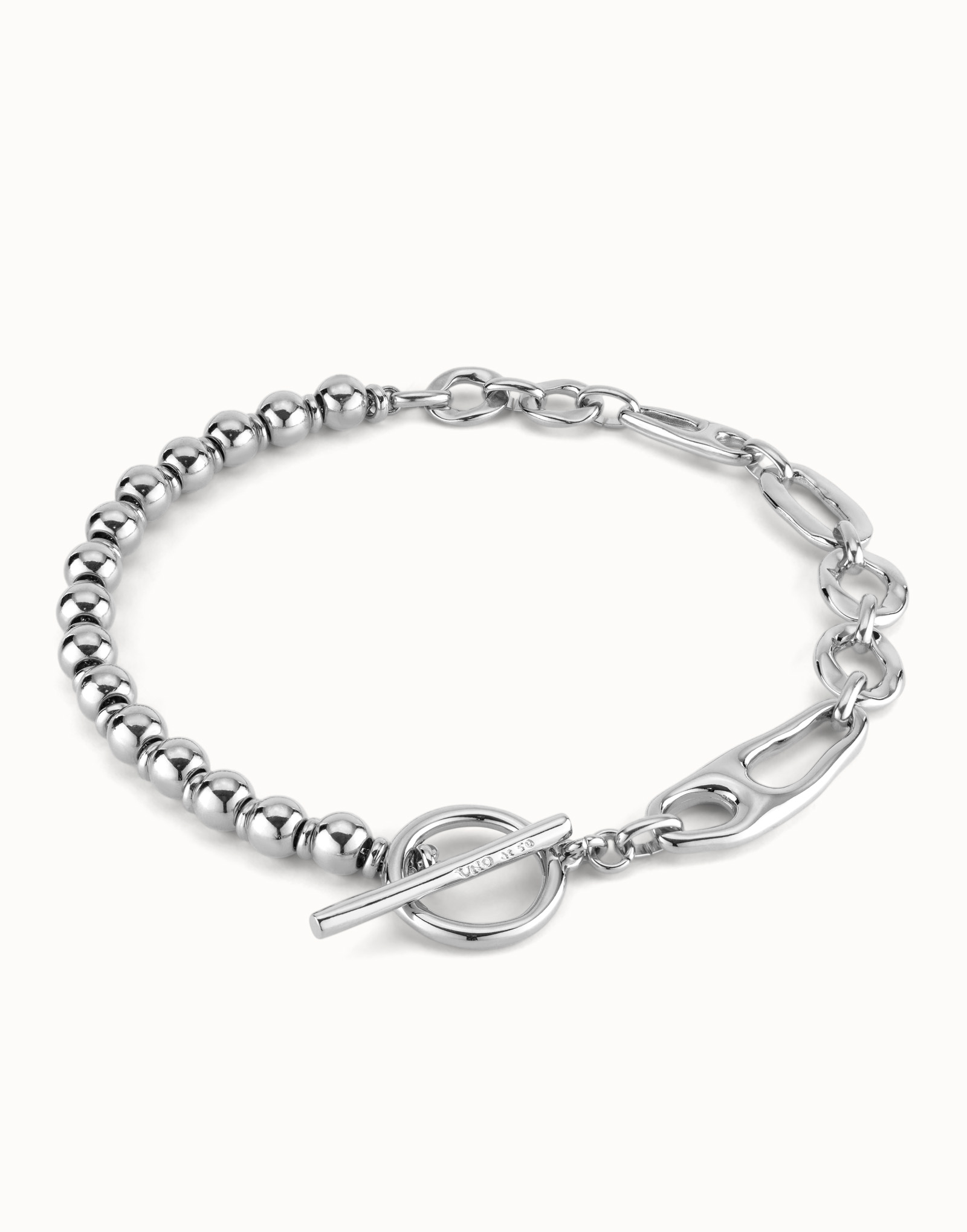 Sterling silver-plated necklace with links, Silver, large image number null