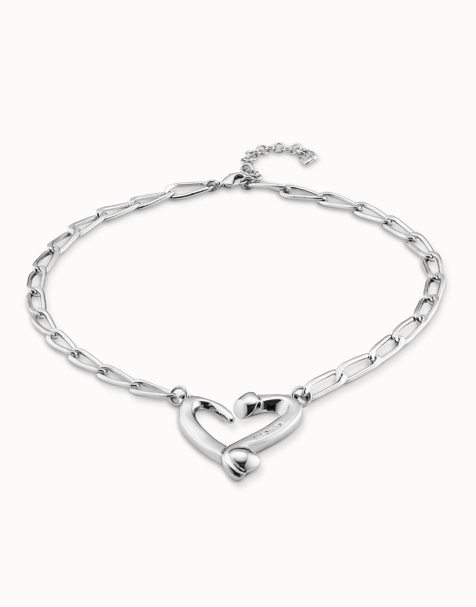 Ciondolo d’argento Sterling a maglie e con cuore, Argent, large image number null