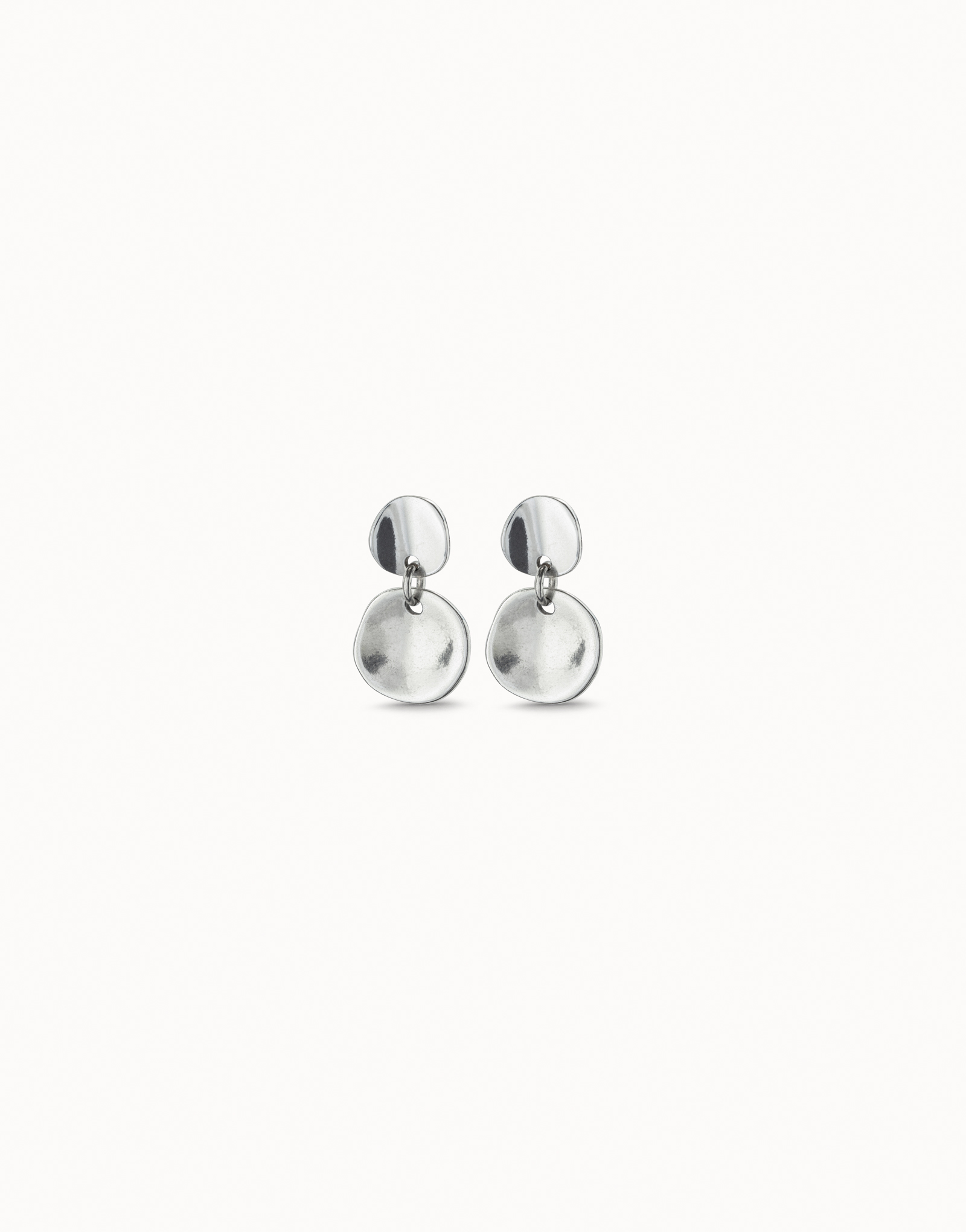 Boucles d’oreilles plaquées argent irrégulières, Argent, large image number null