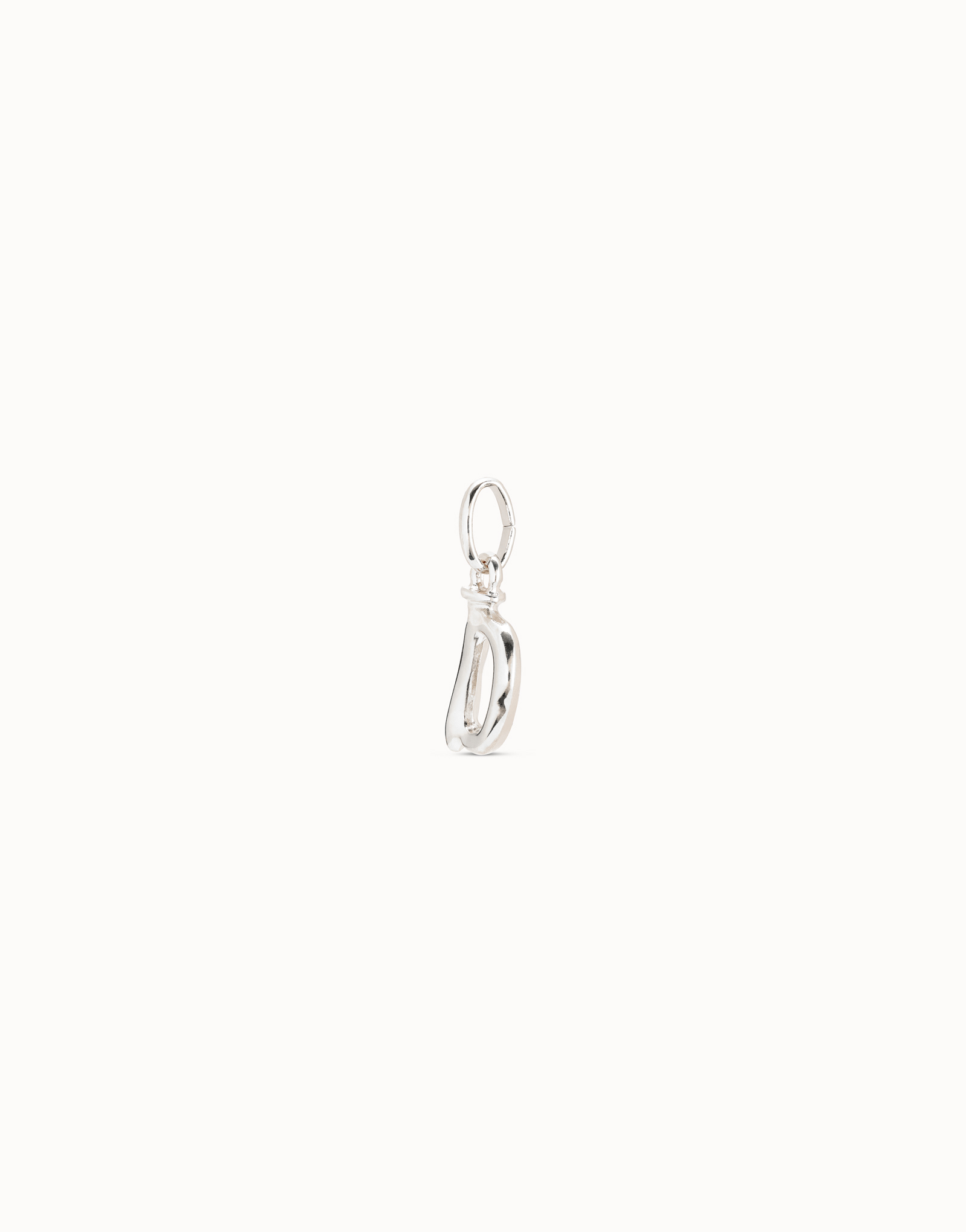 Sterling silver-plated letter D charm, Silver, large image number null