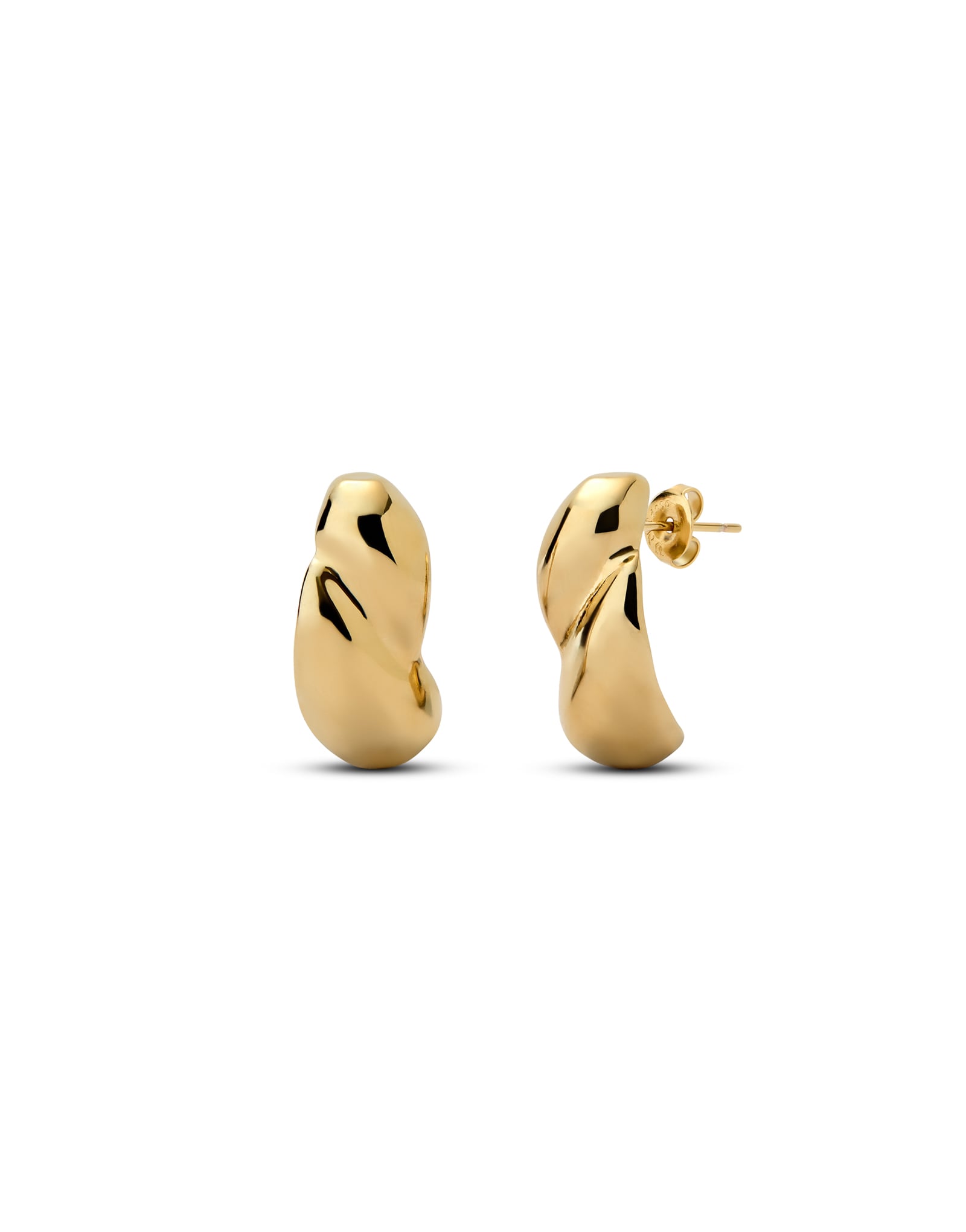 Pendientes ba&ntilde;ados en oro doble gota peque&ntilde;a