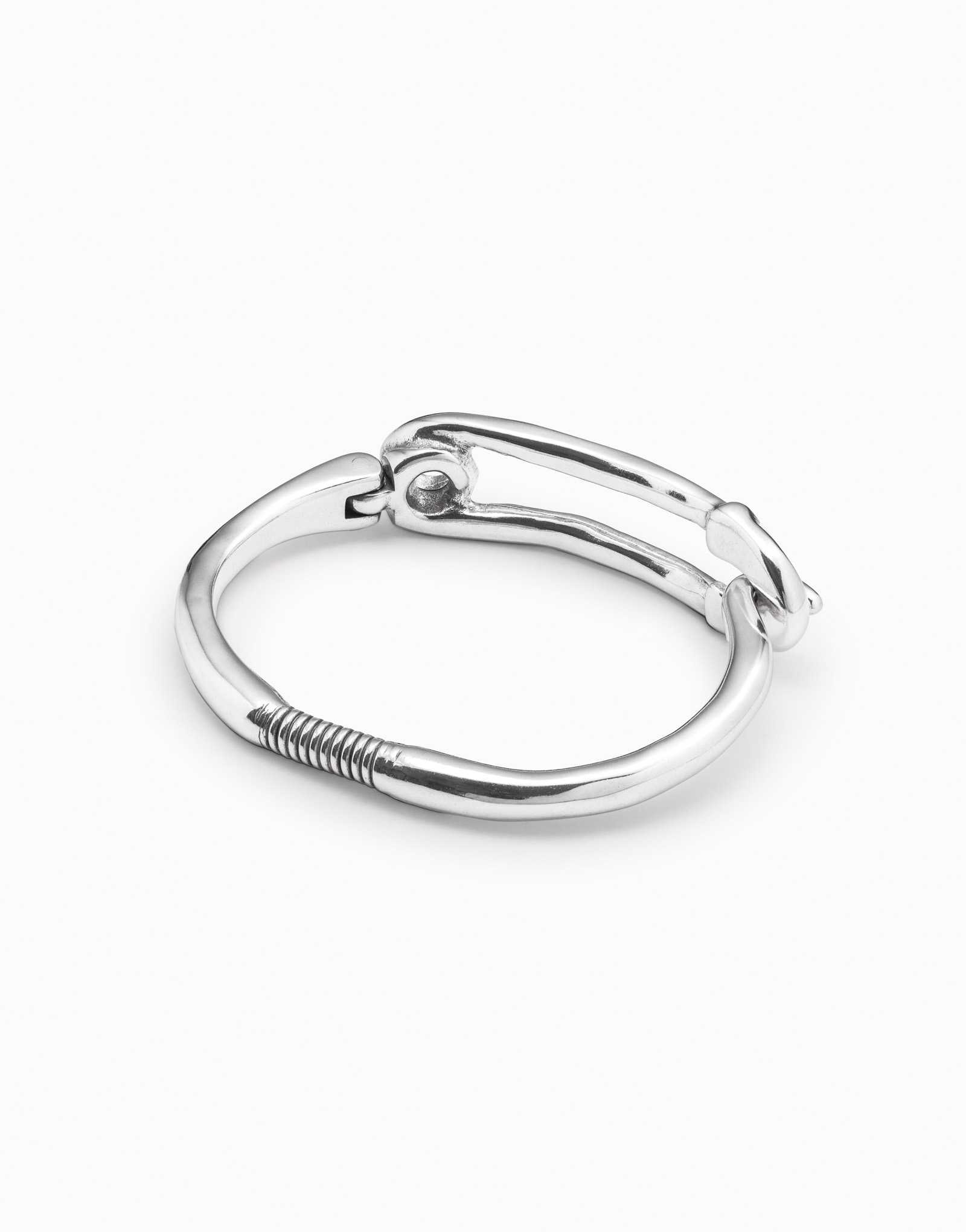Sterling silver-plated bracelet with safety pin clasp, , large image number null