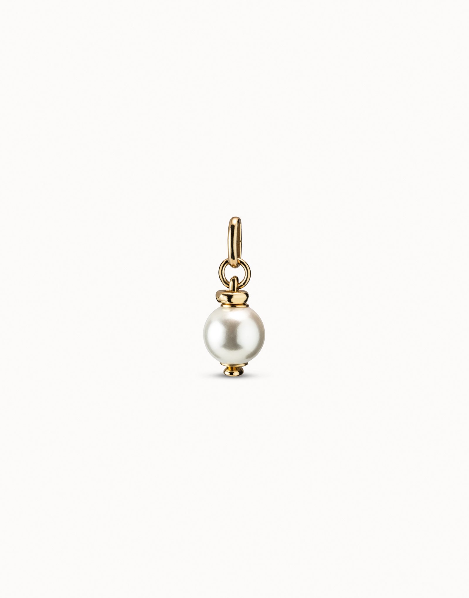 18K gold-plated charm with white pearl, Golden, large image number null