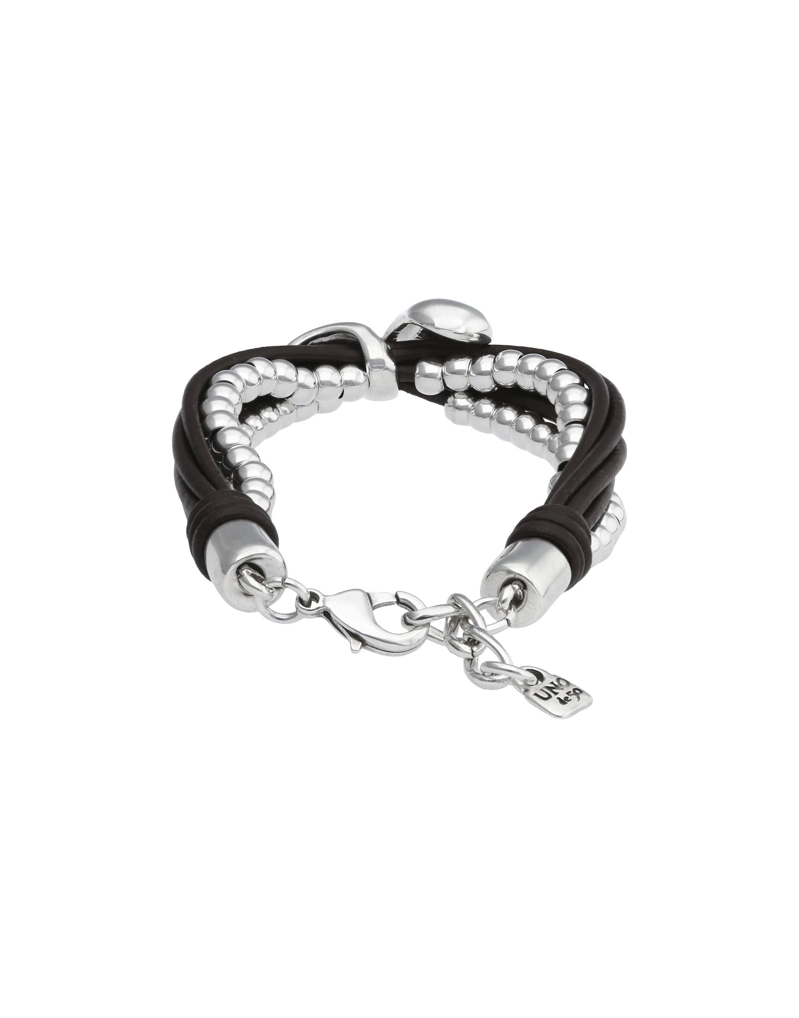 Leather bracelet with two drops