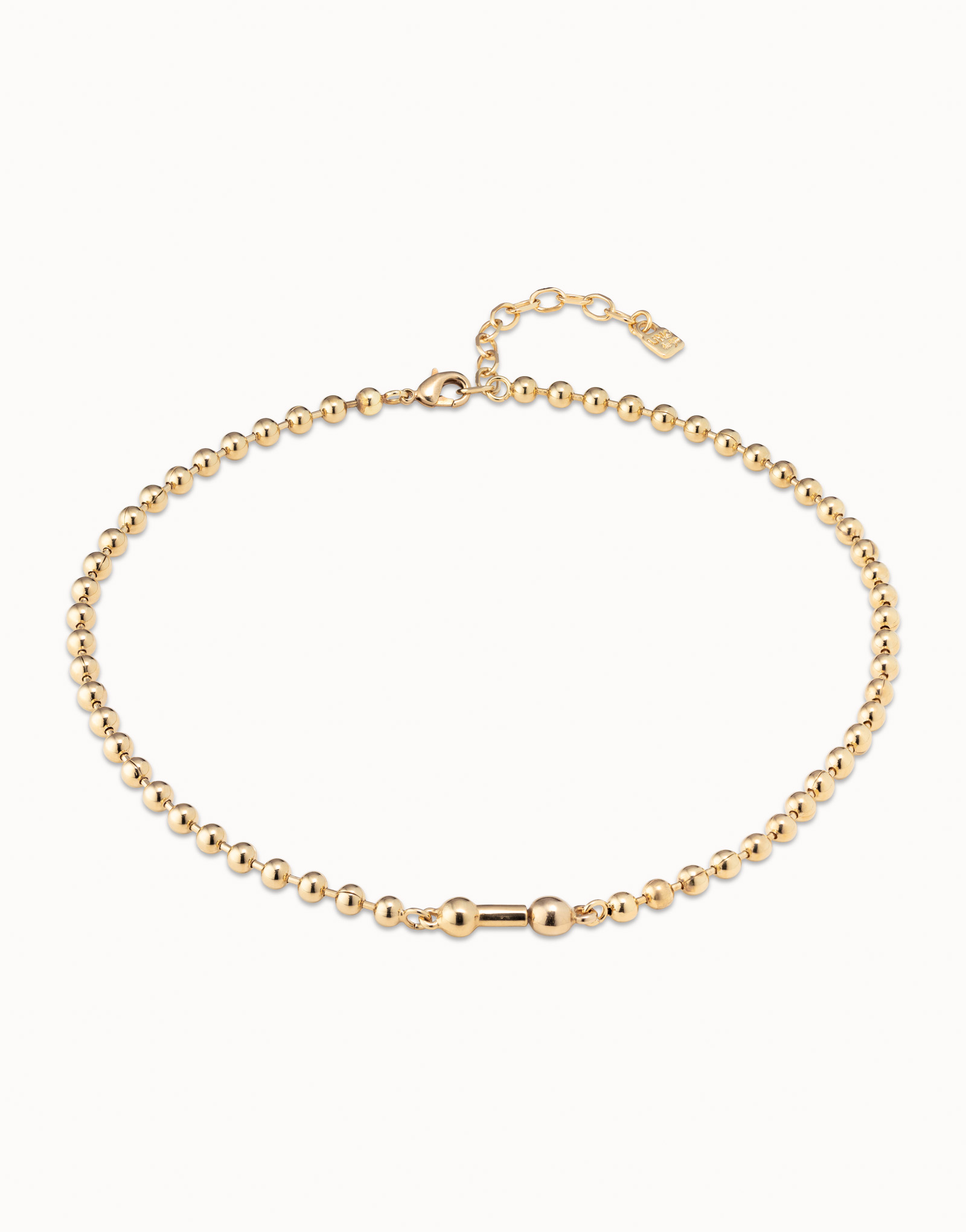 18K gold-plated short necklace, Golden, large image number null