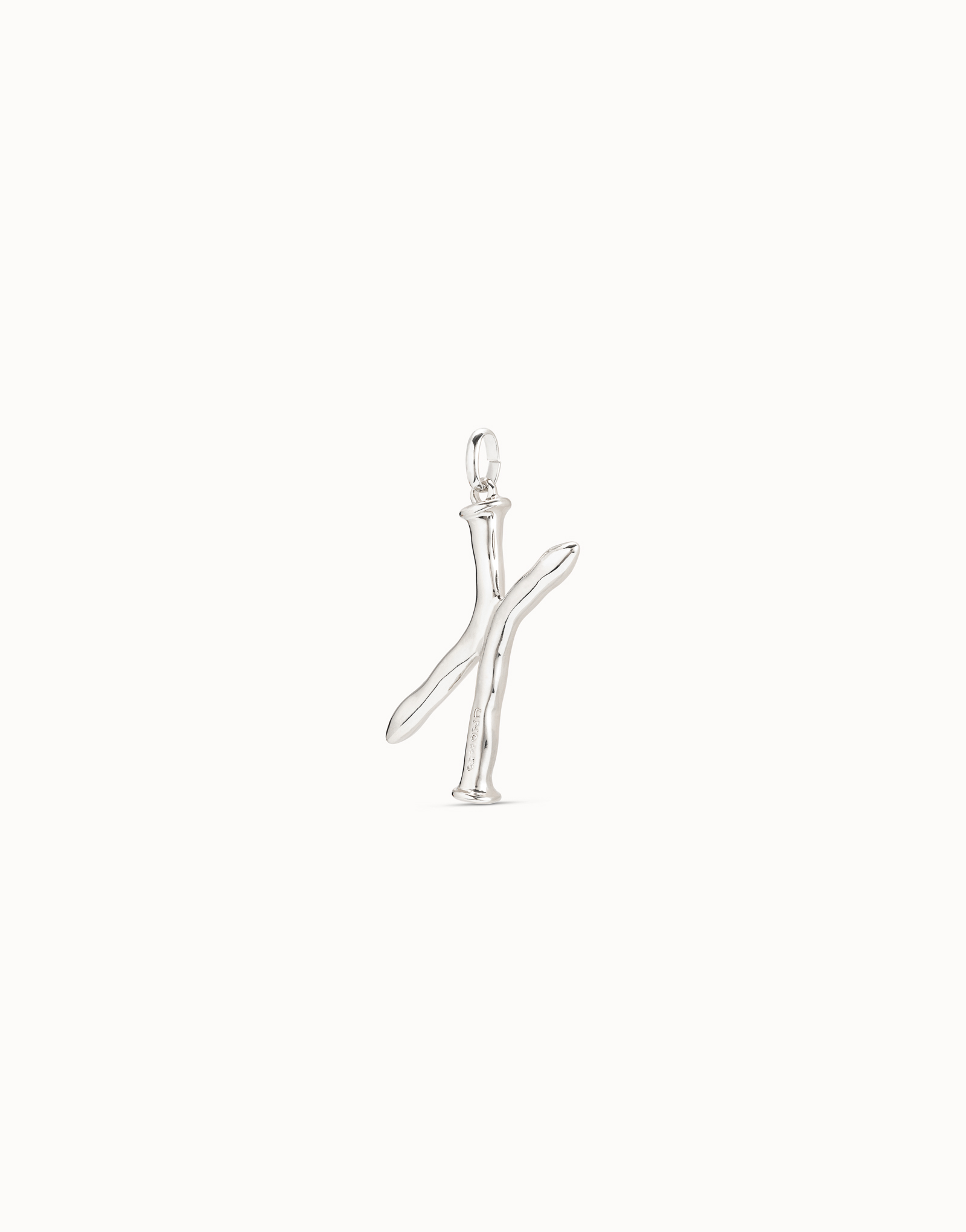 Sterling silver-plated letter X pendant, Silver, large image number null