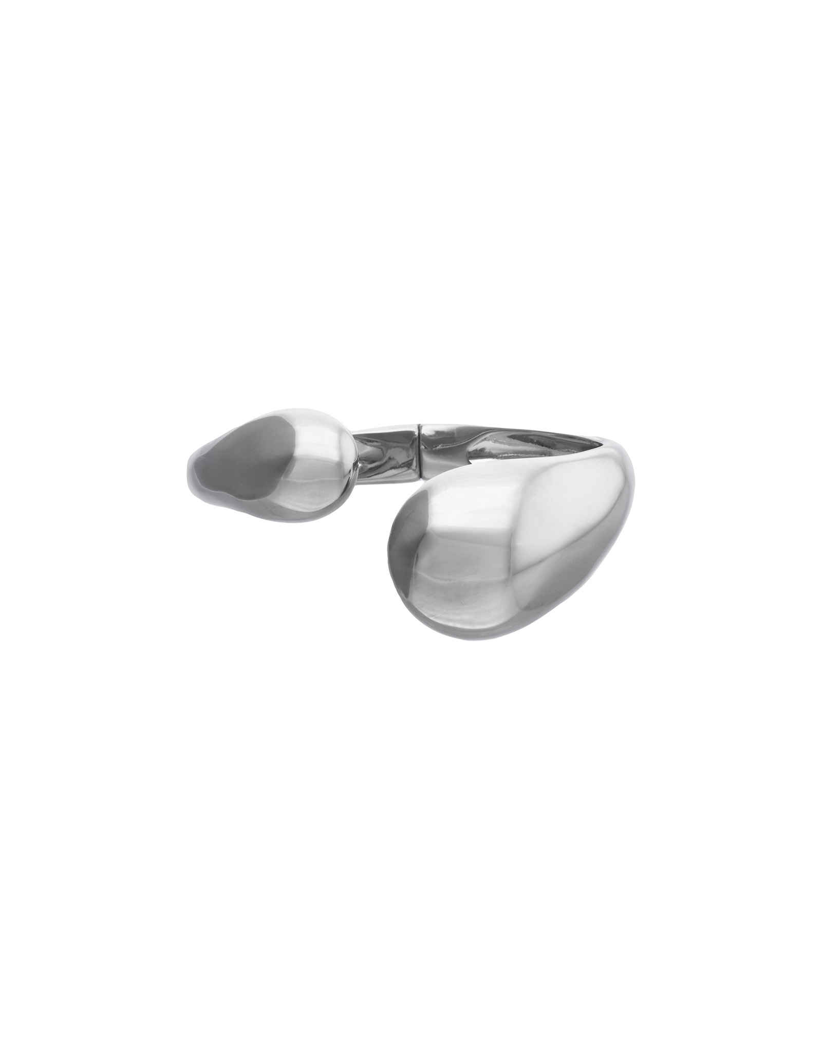 Bangle bracelet with two irregular drops