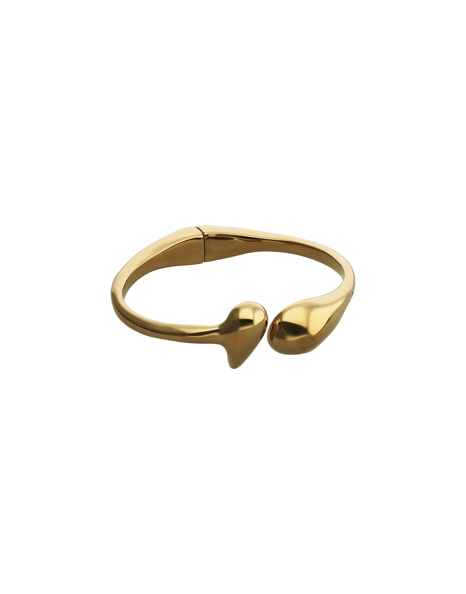 Bangle bracelet with rounded shapes