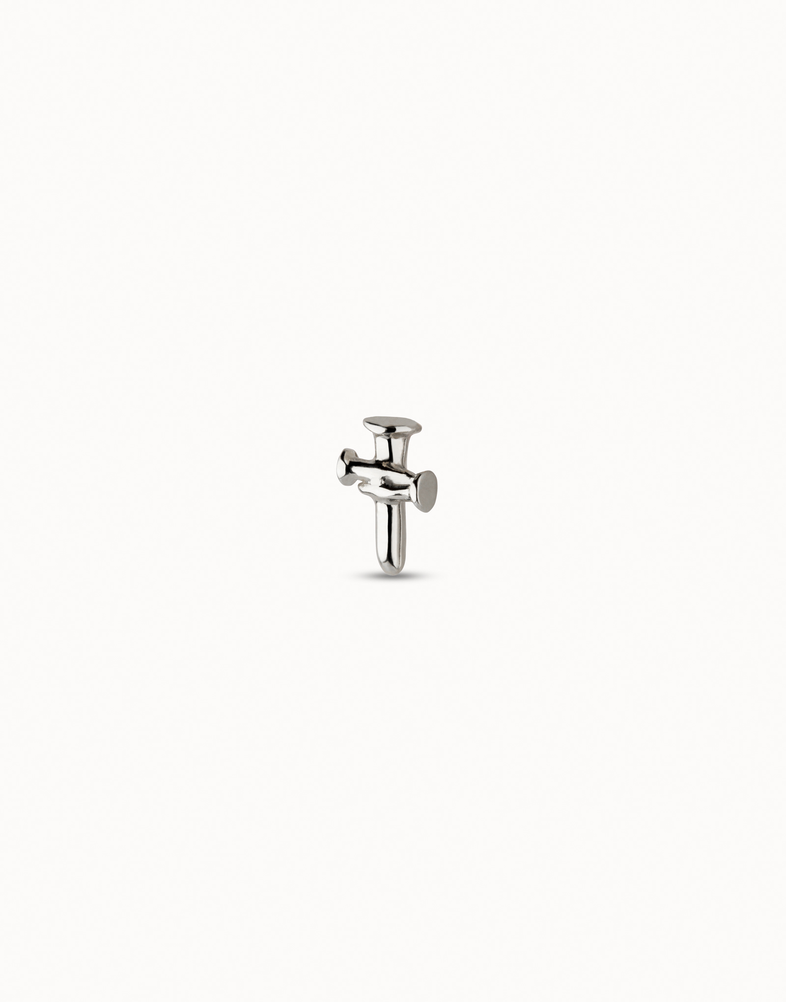 Sterling silver-plated cross piercing charm, Silver, large image number null