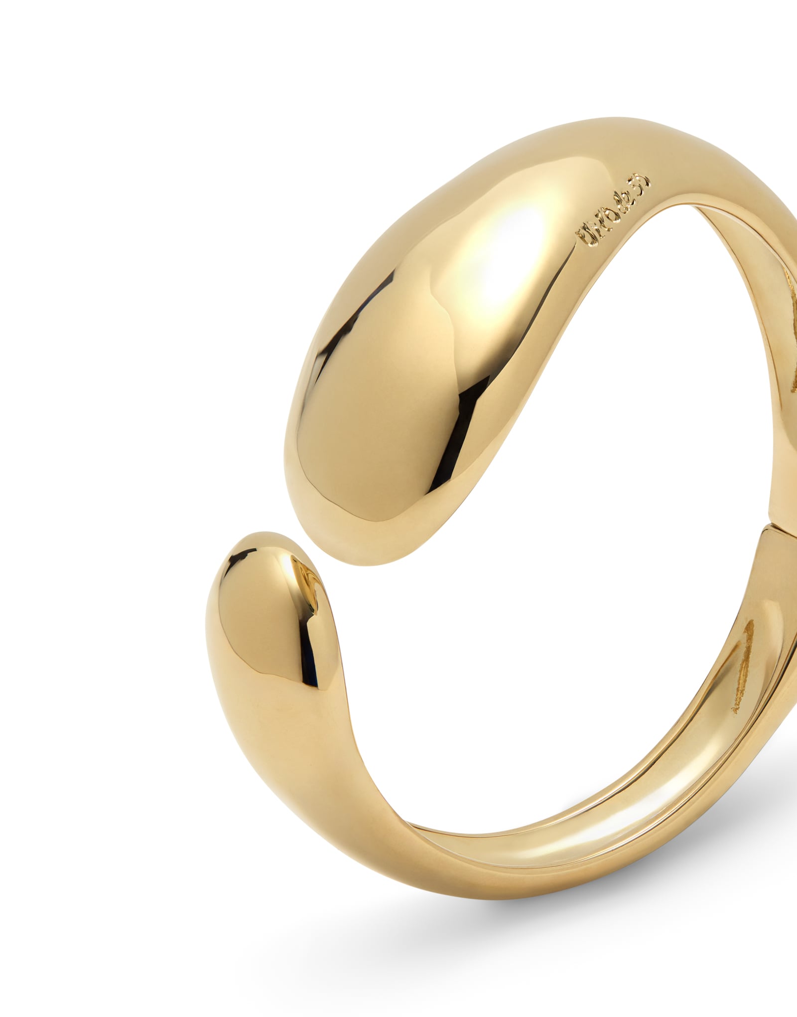 Bangle bracelet with two irregular drops