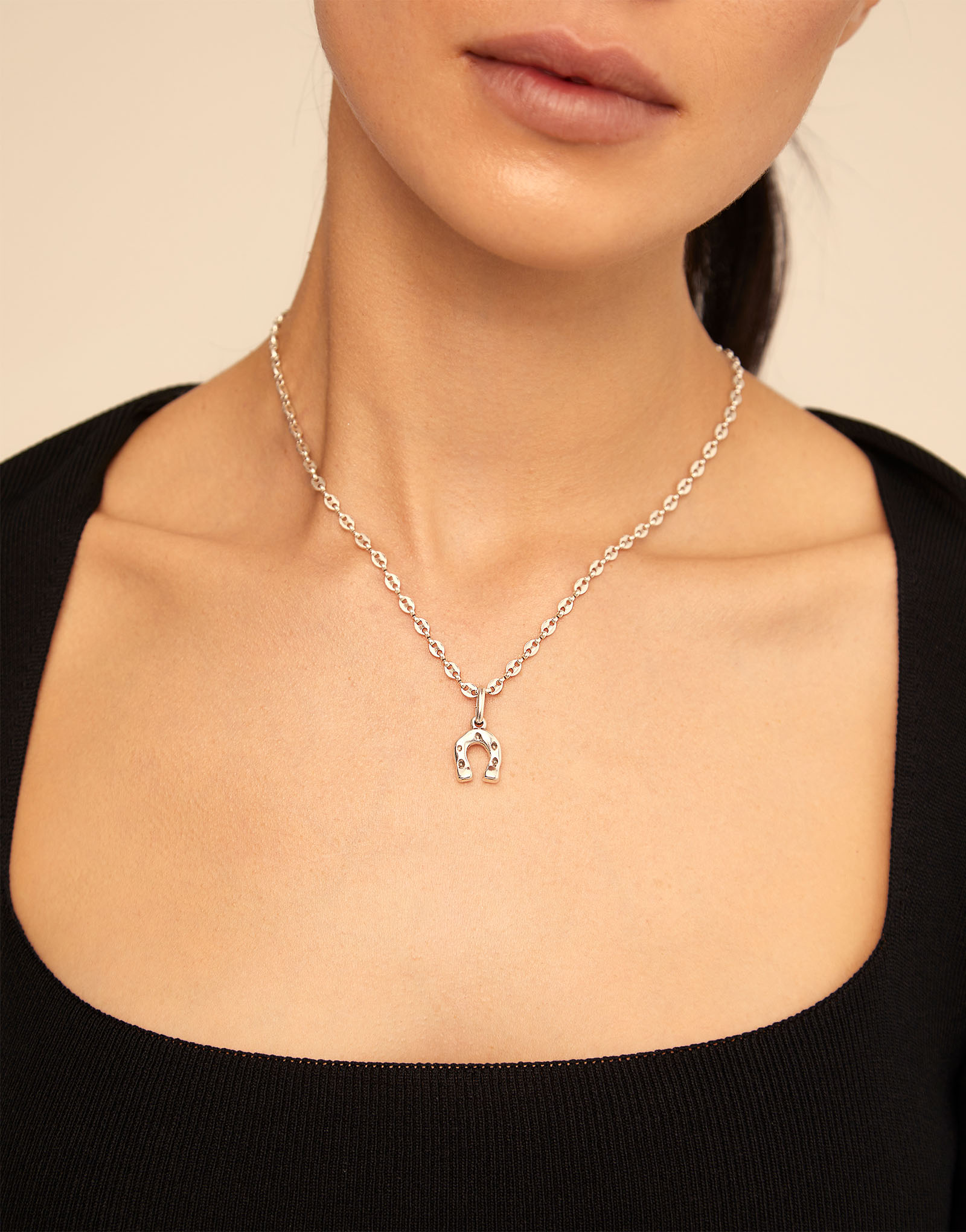 Sterling silver-plated short chain, Silver, large image number null