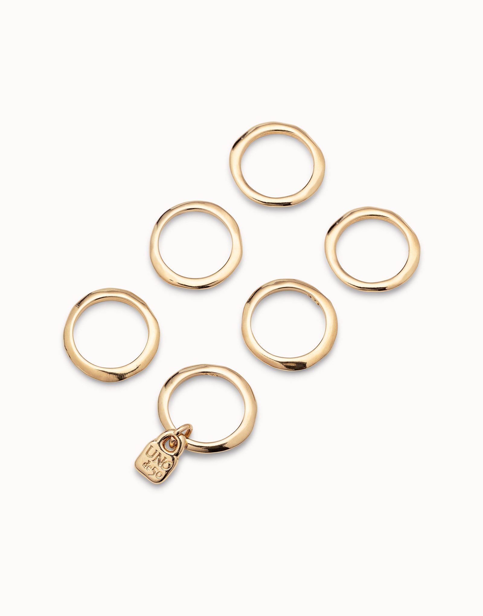 18K gold-plated multi-ring, Golden, large image number null