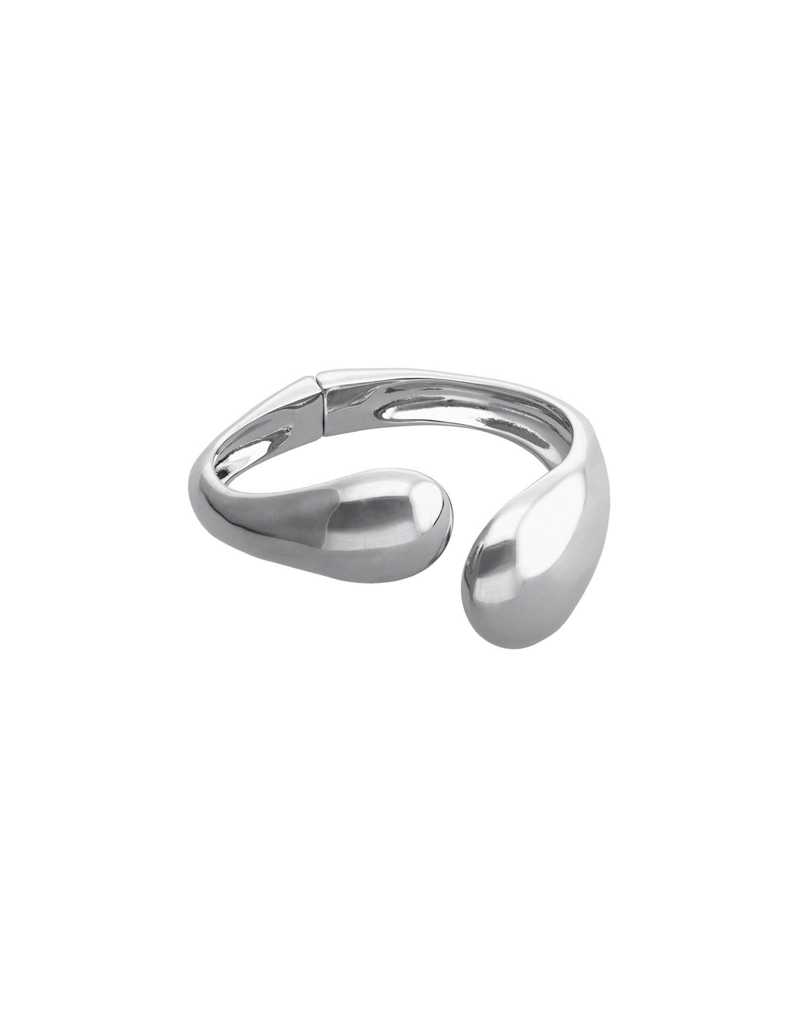 Bangle bracelet with two irregular drops
