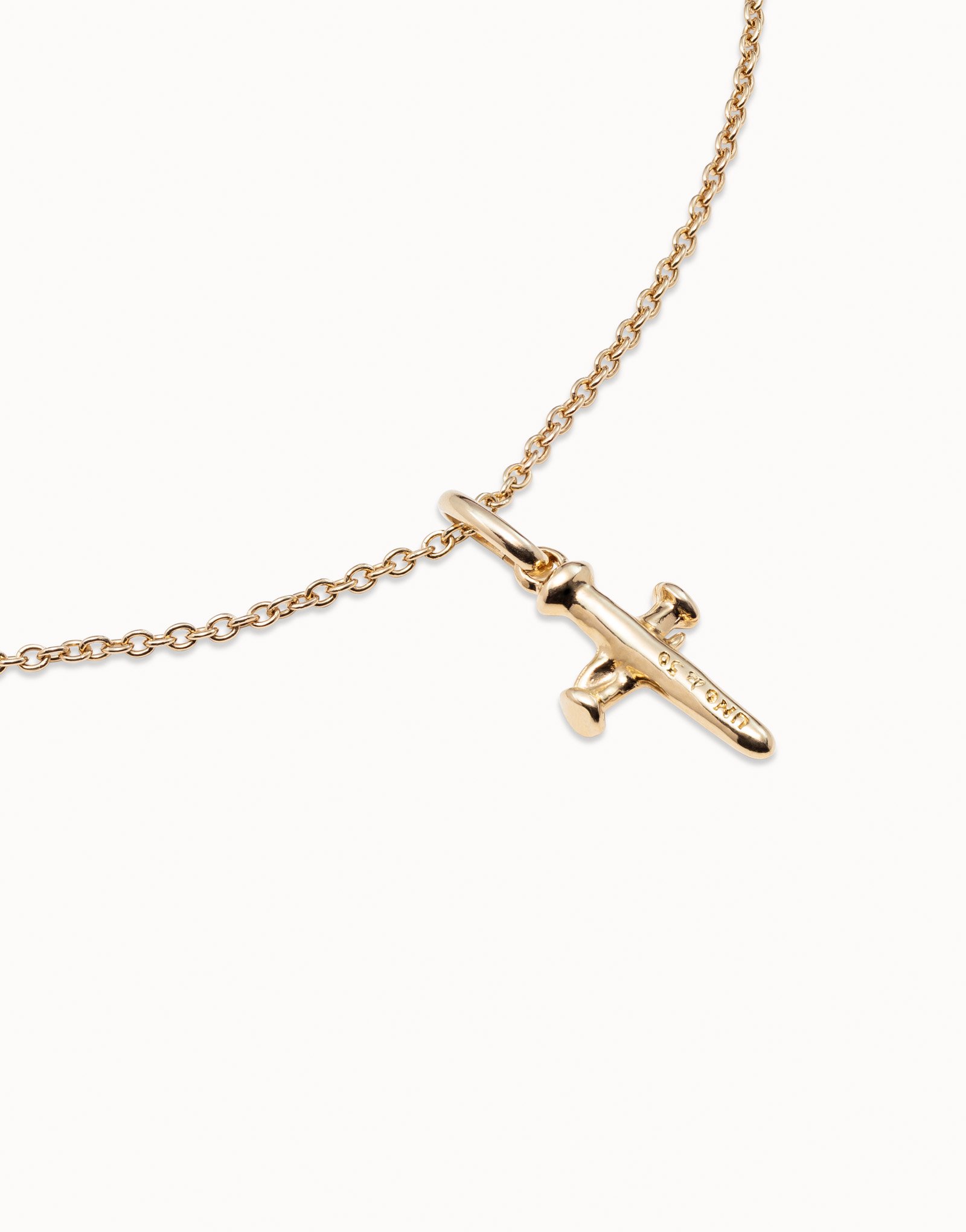 18K gold-plated medium sized cross charm, Golden, large image number null