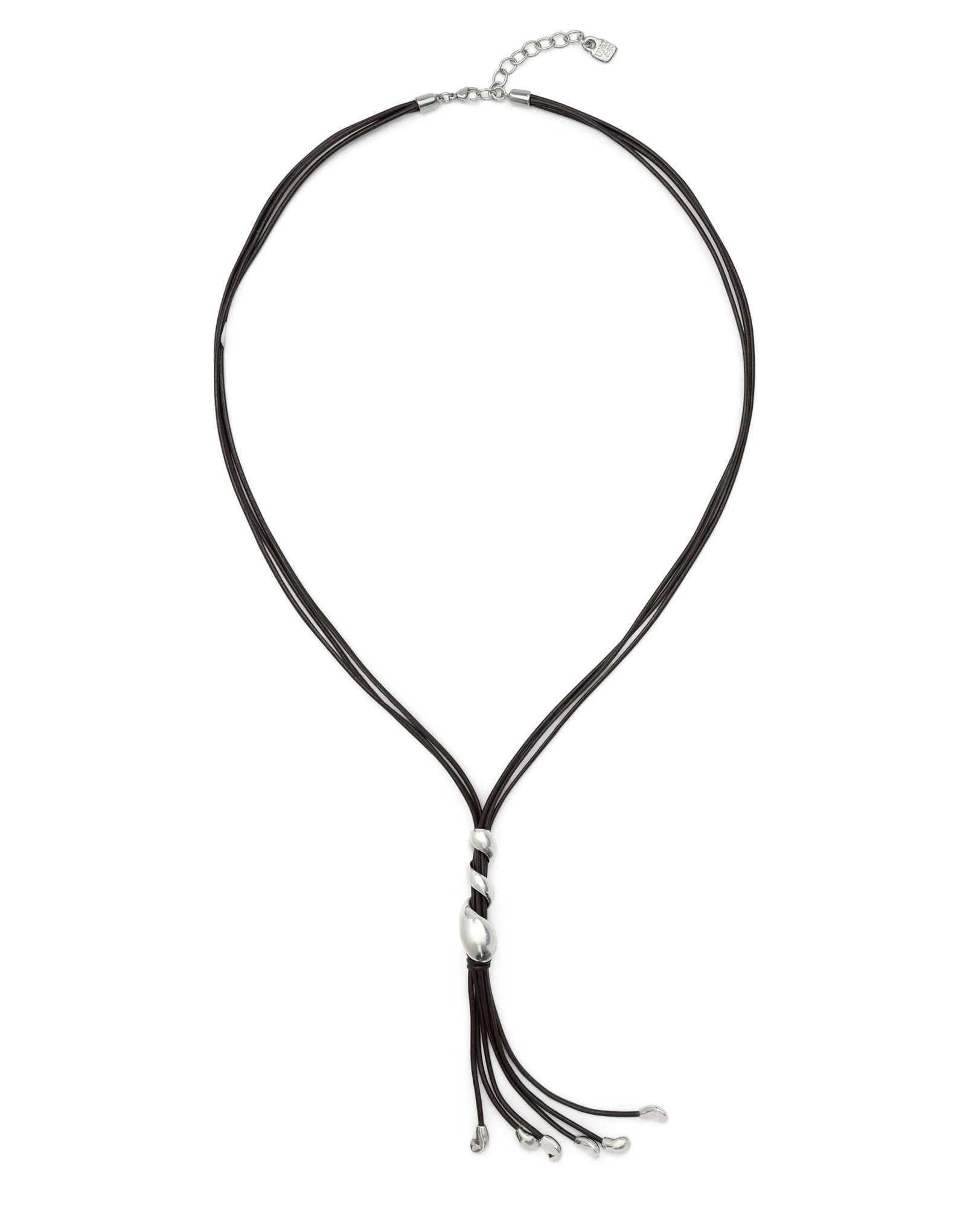 Long leather necklace with a spiral