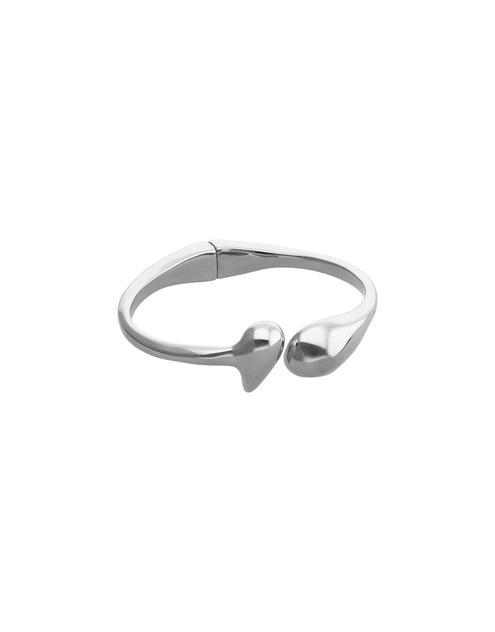 Bangle bracelet with rounded shapes