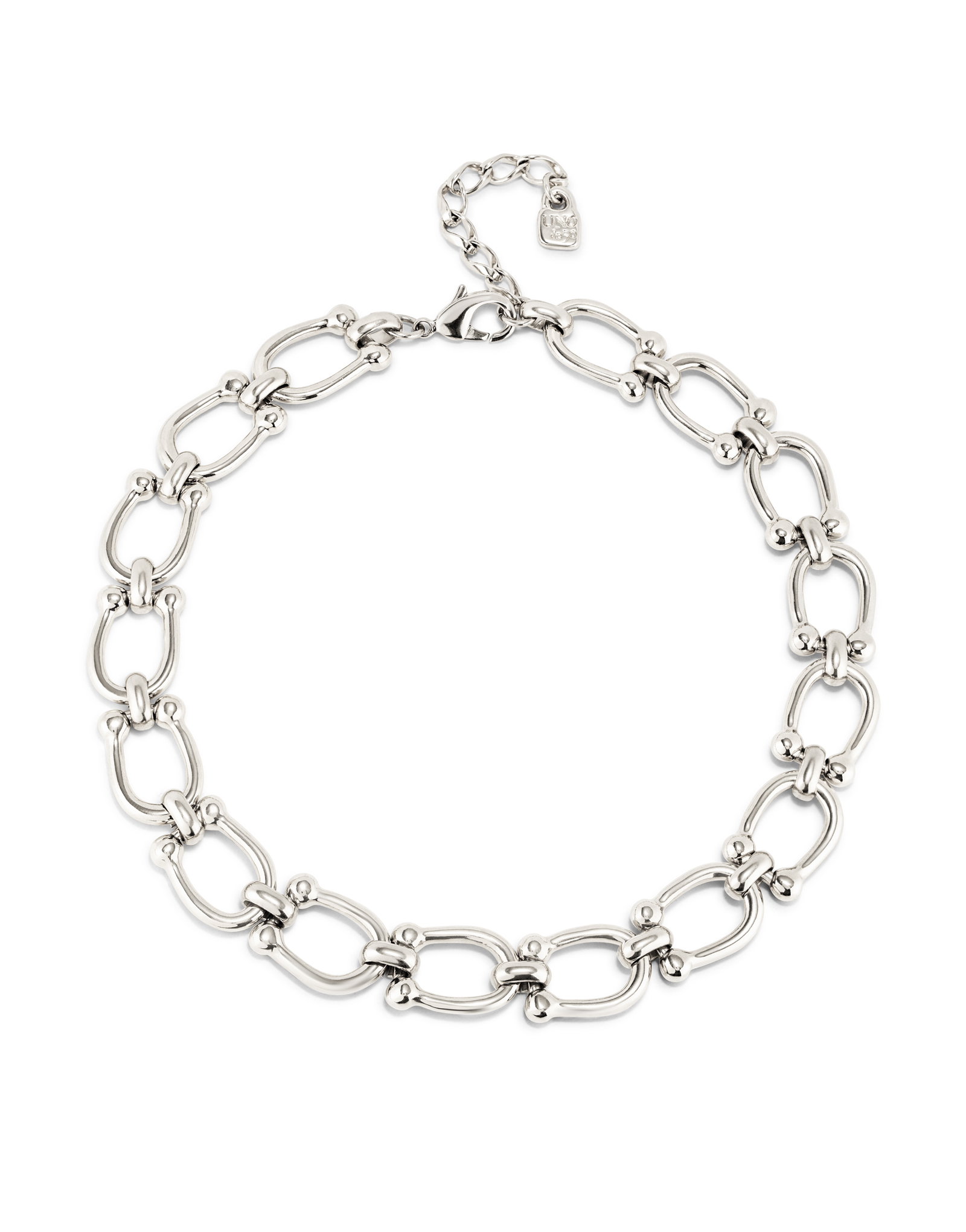 Silver-plated necklace with medium sized links, Silver, large image number null