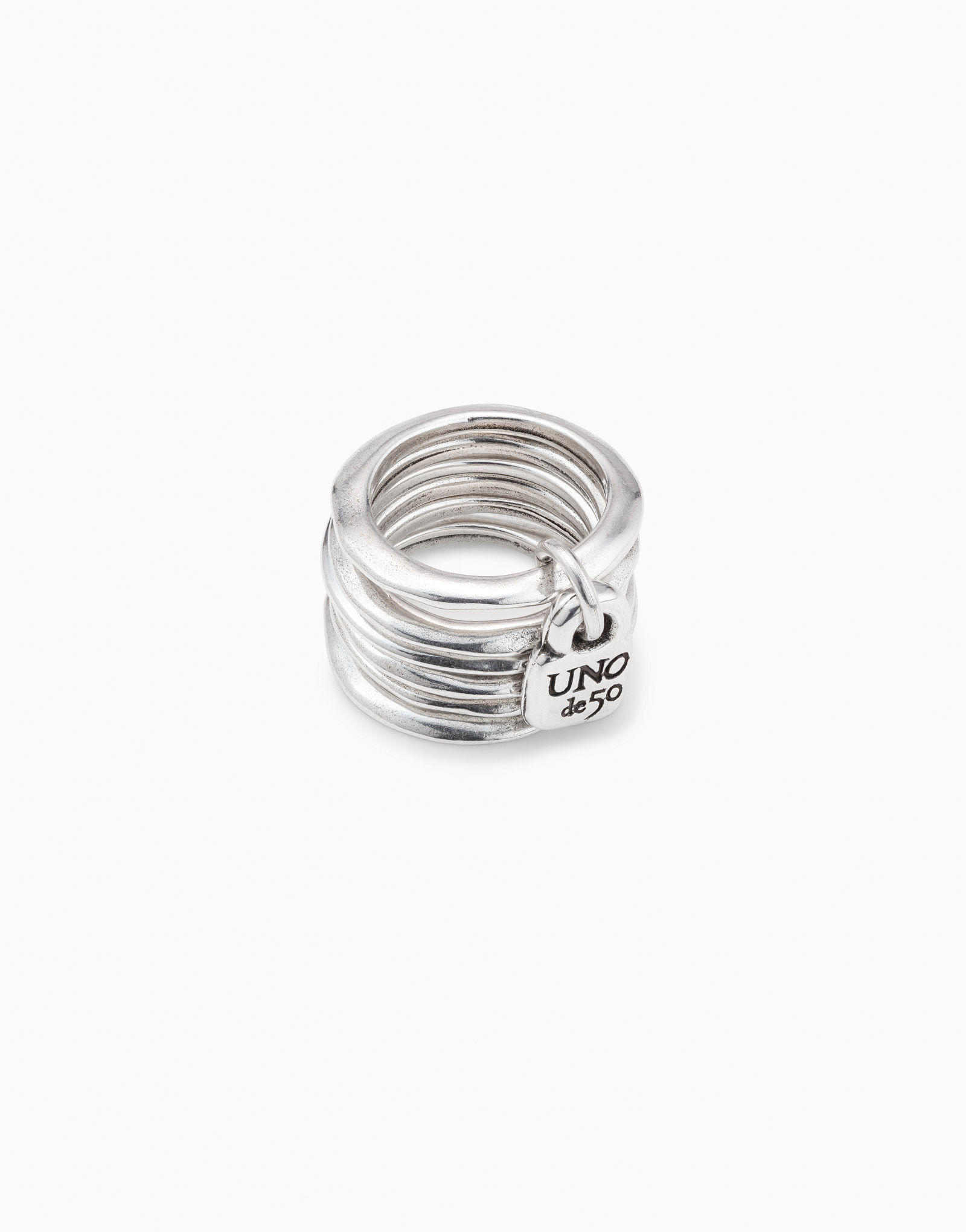 Bague plaquée argent multiple, Argent, large image number null