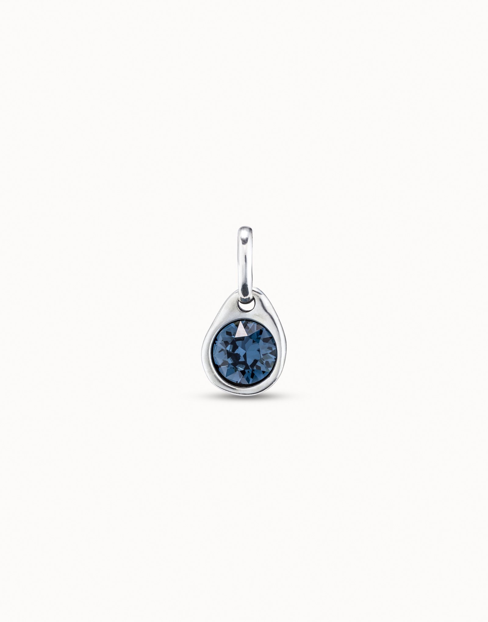 Charm circolare placcato argento Sterling con cristallo, Argent, large image number null