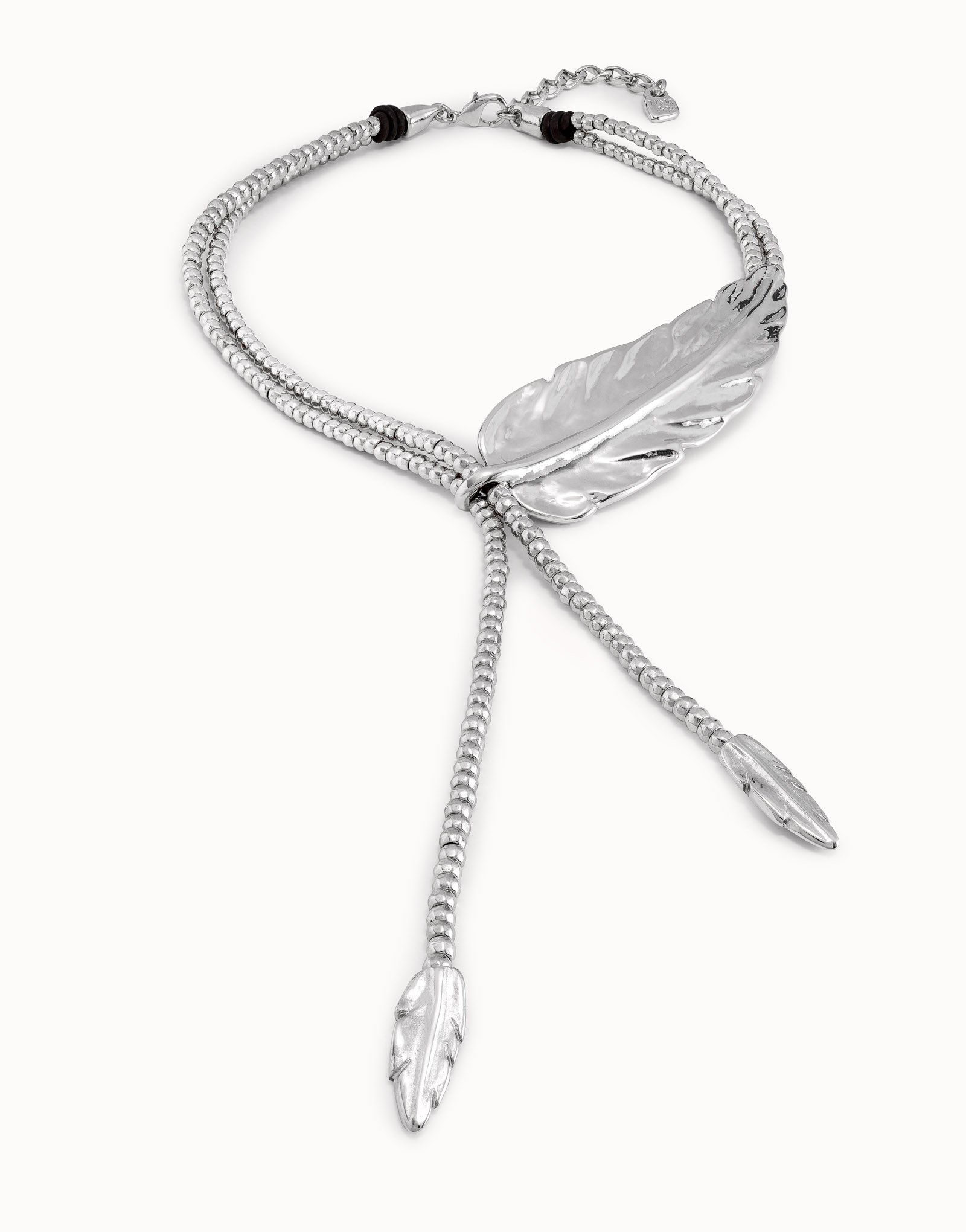 Collier long plaqué argent, Argent, large image number null