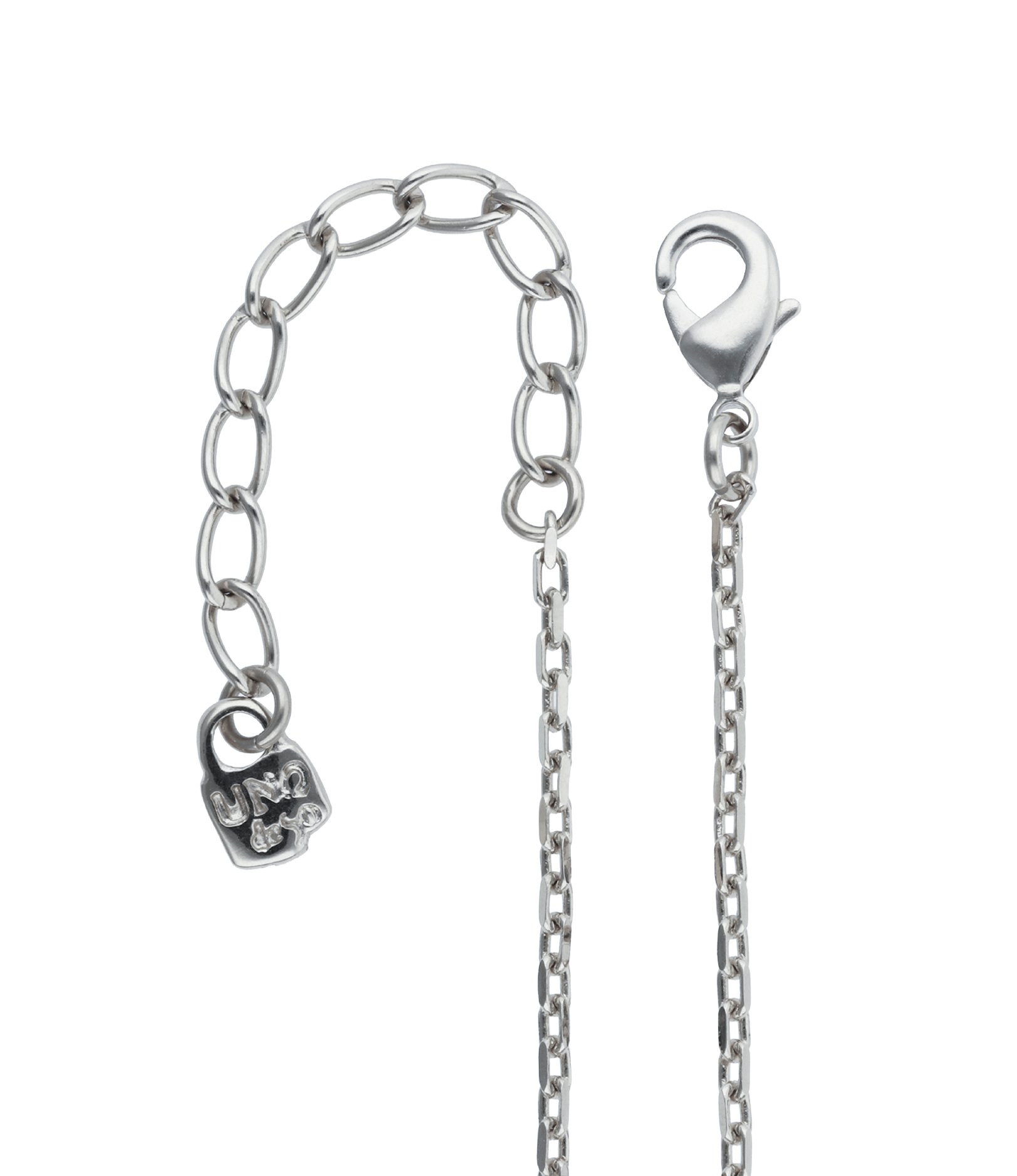 Long necklace with pendant and rectangular blue faceted crystal