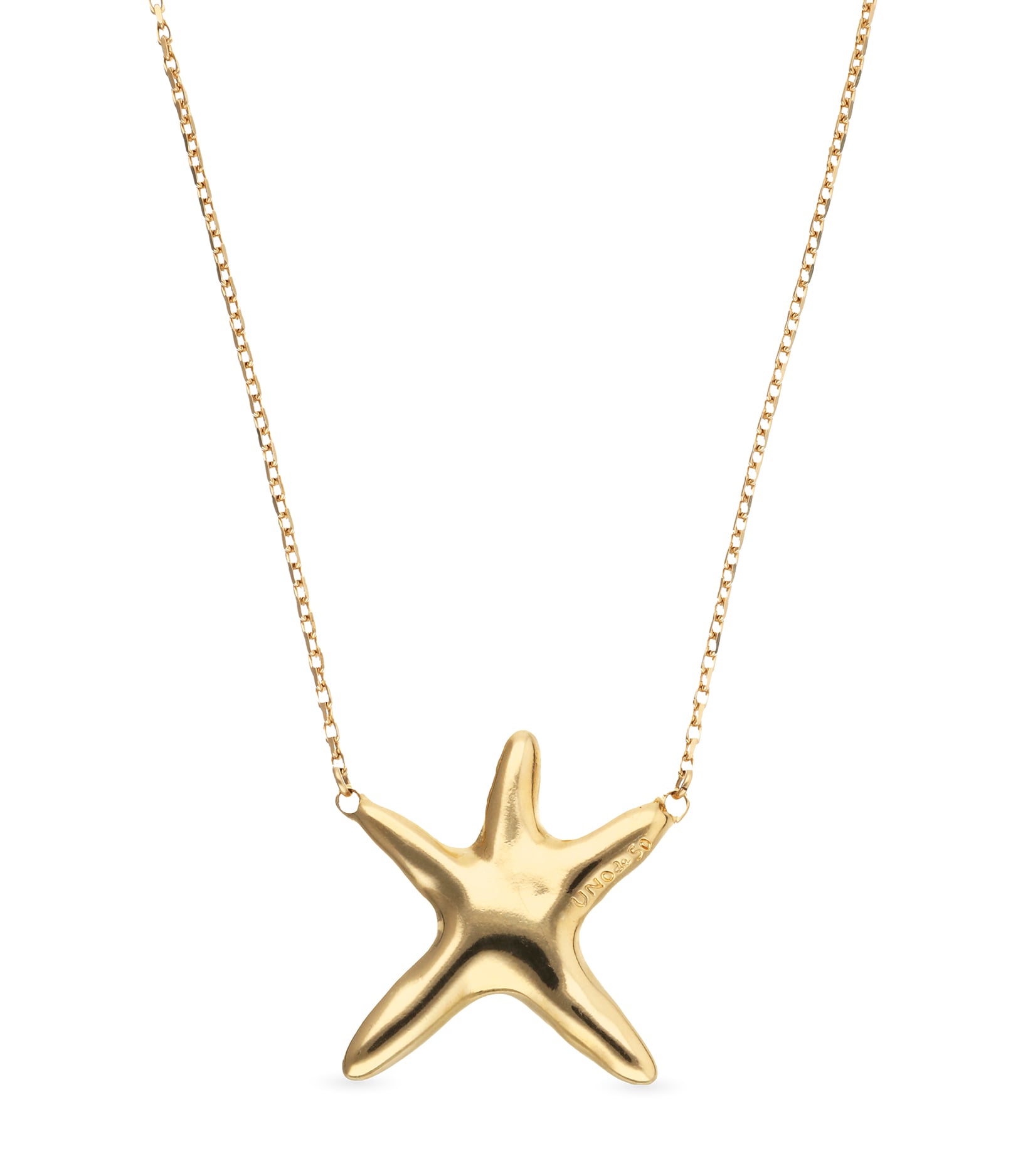 Collar medio ba&ntilde;ado en oro con estrella de mar